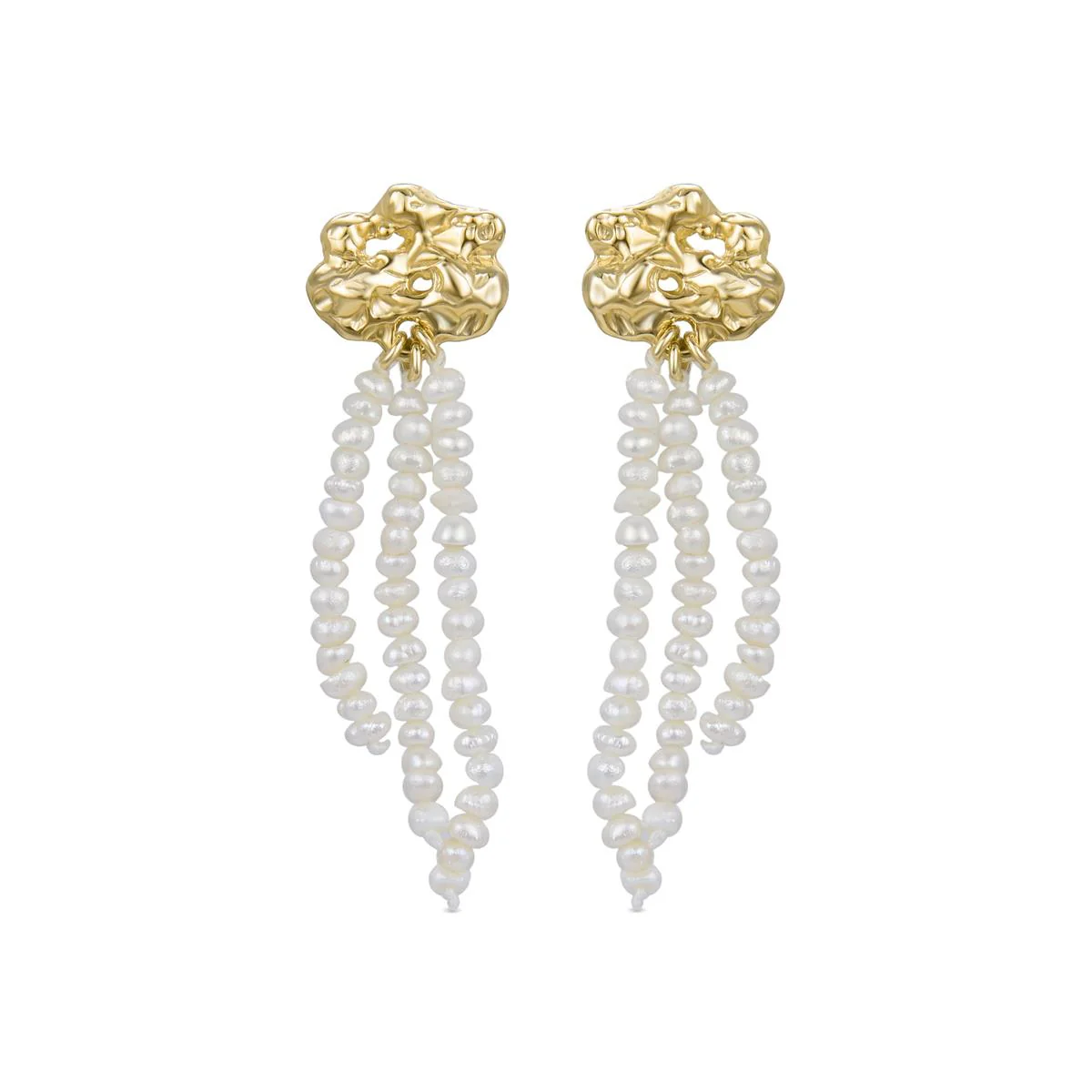 Pendientes Shaziz Plata De Ley 925 - Shaziz AMARILLO