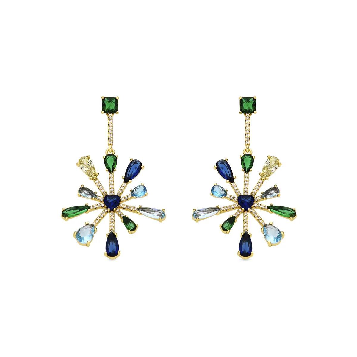 Pendientes Shei acabado oro 18k - Shei MULTICOLOR