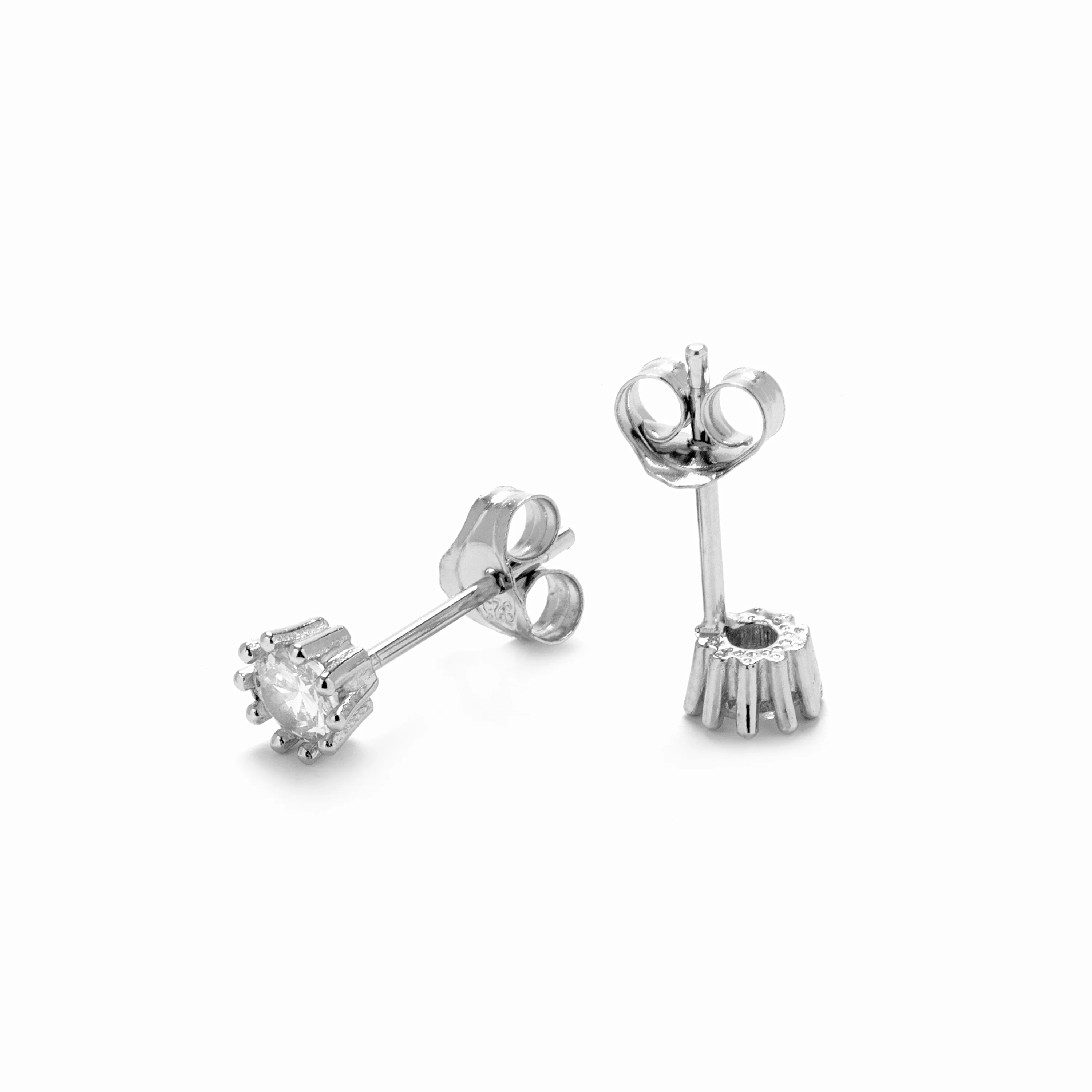 Pendientes de Plata de Ley 925 con Circonita Brillante acabados en rodio - Shelat - Image 5