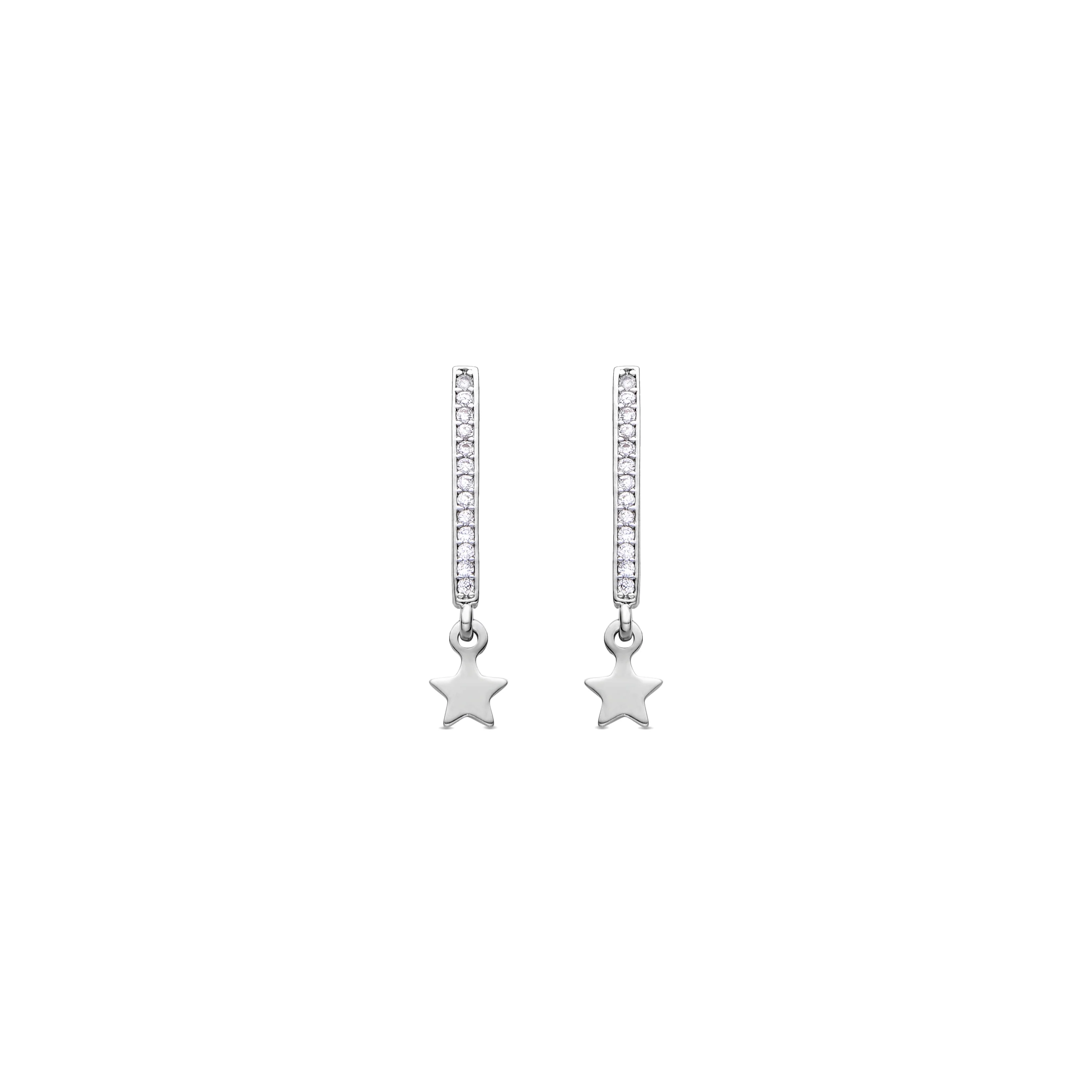 Pendientes de Circonita Brillante acabados en rodio - Shimo