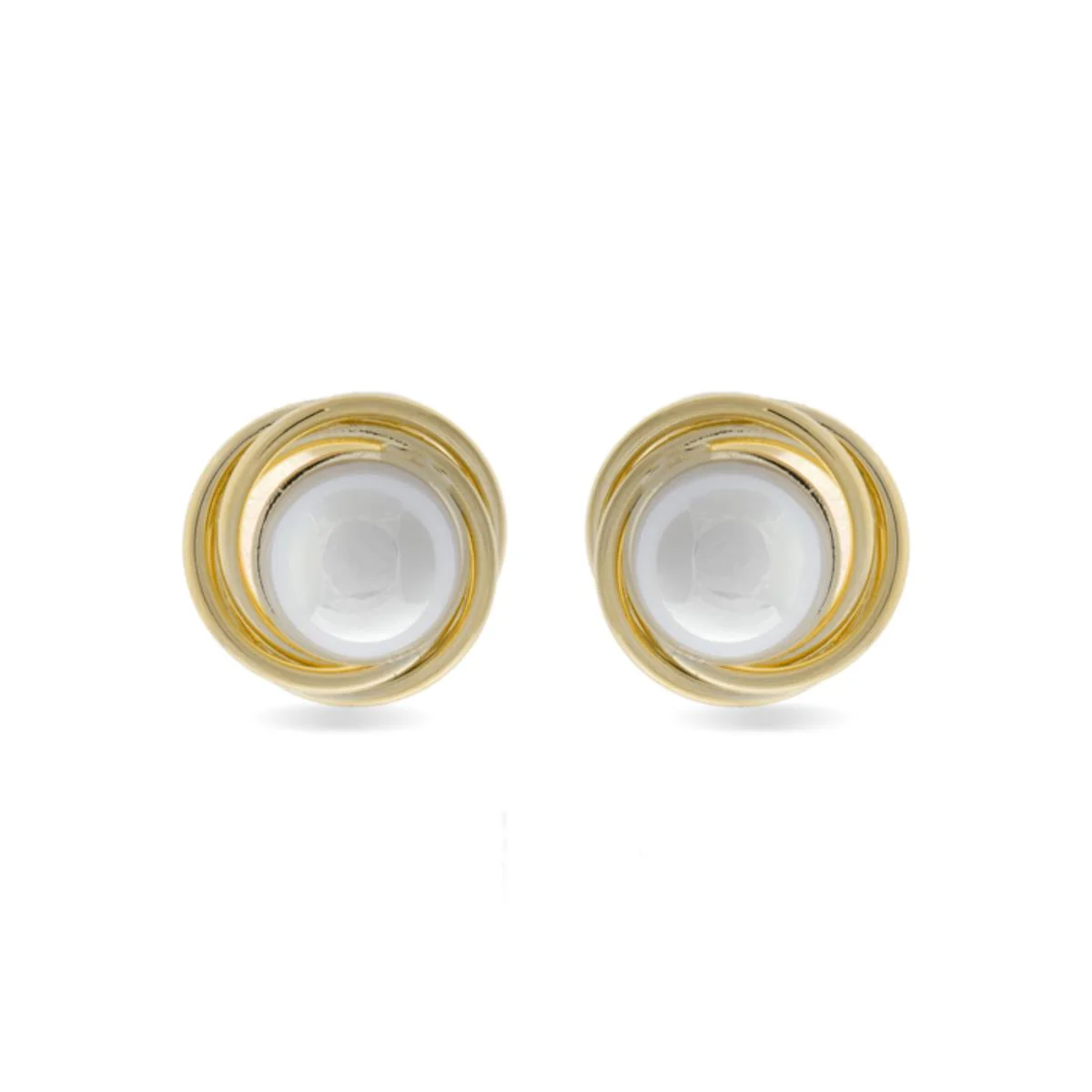 Pendientes Shixo acabado en Oro Amarillo de 18 Kts - Shixo BLANCO
