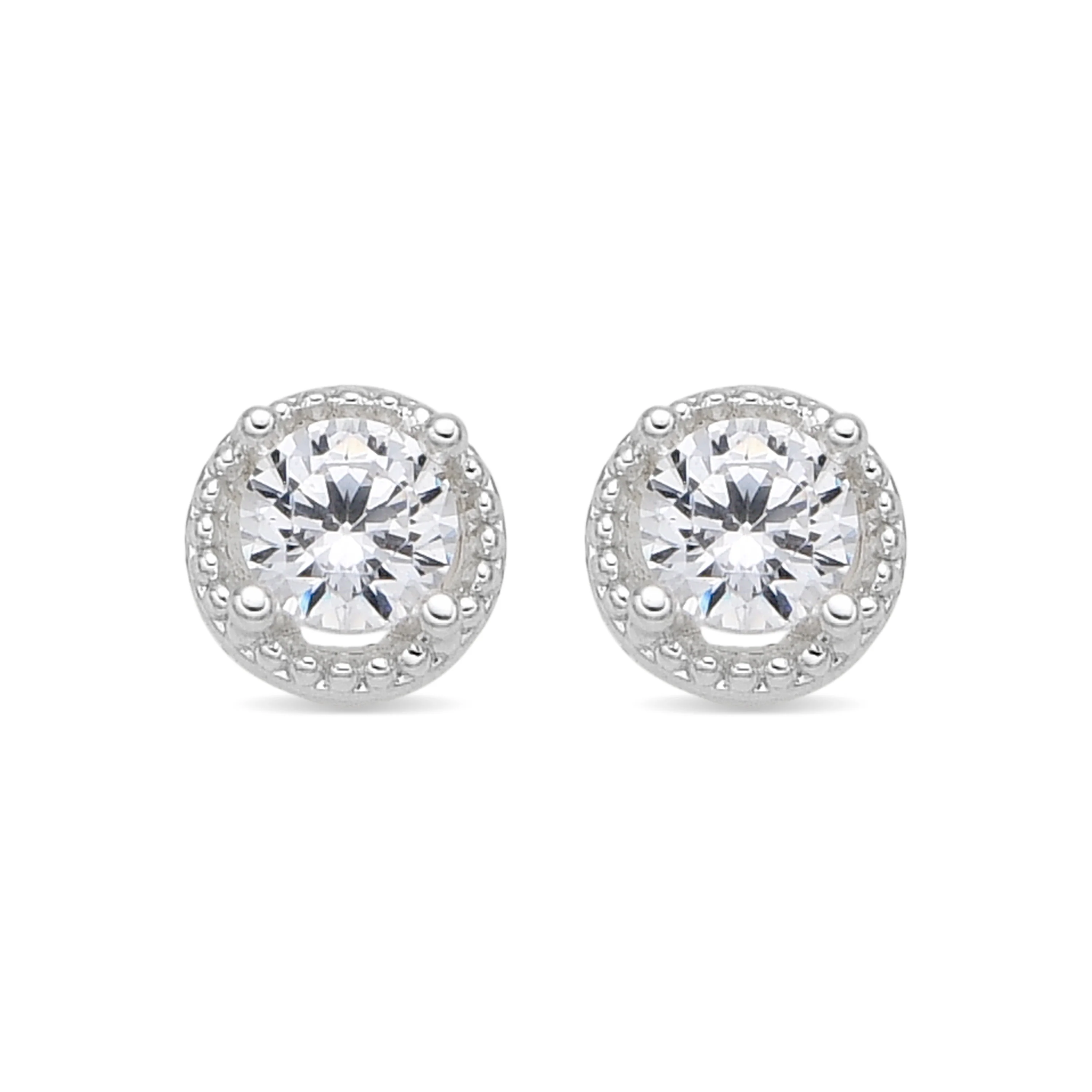 Pendientes con Circonita Brillante acabado plata - Shog