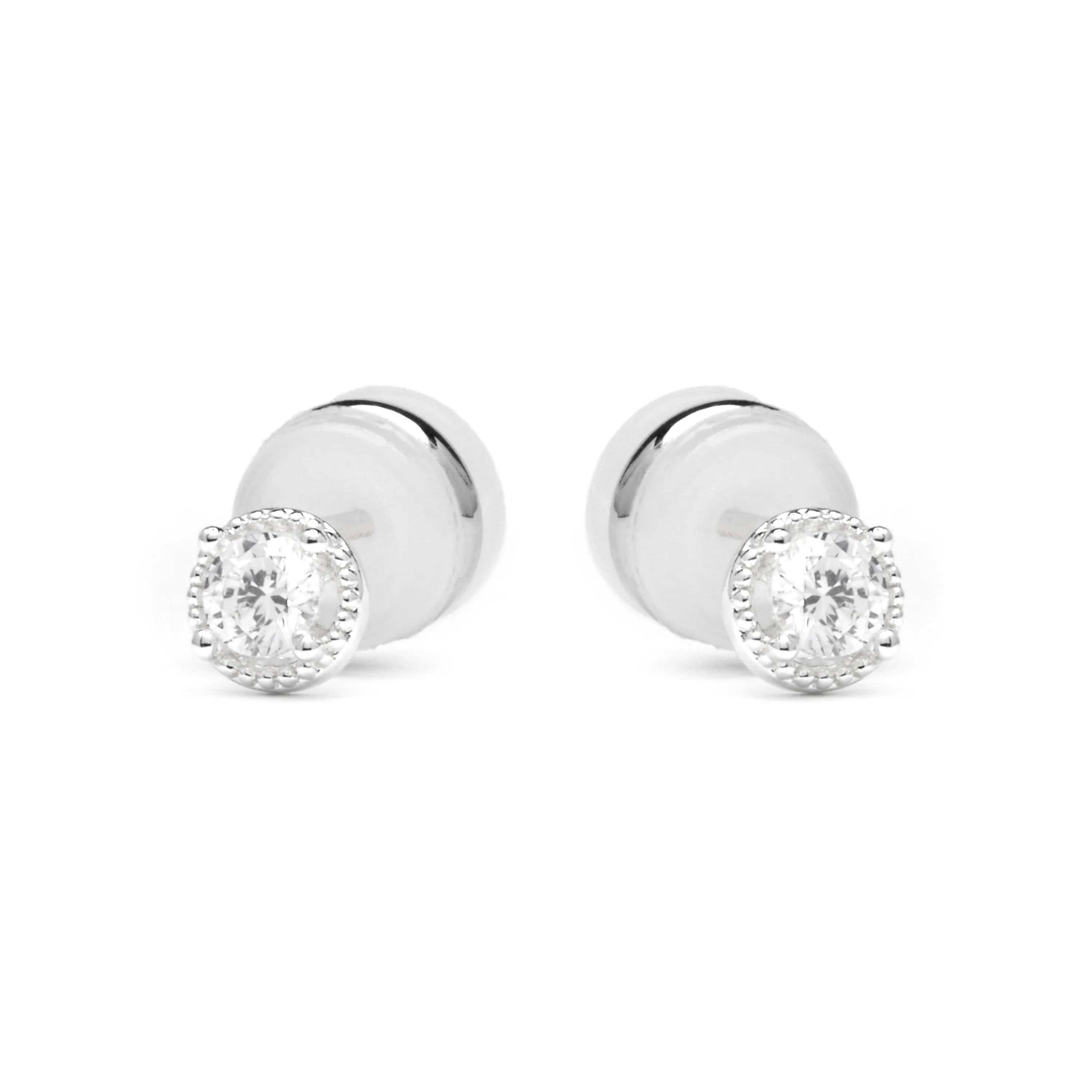 Pendientes con Circonita Brillante acabado plata - Shog - Image 3