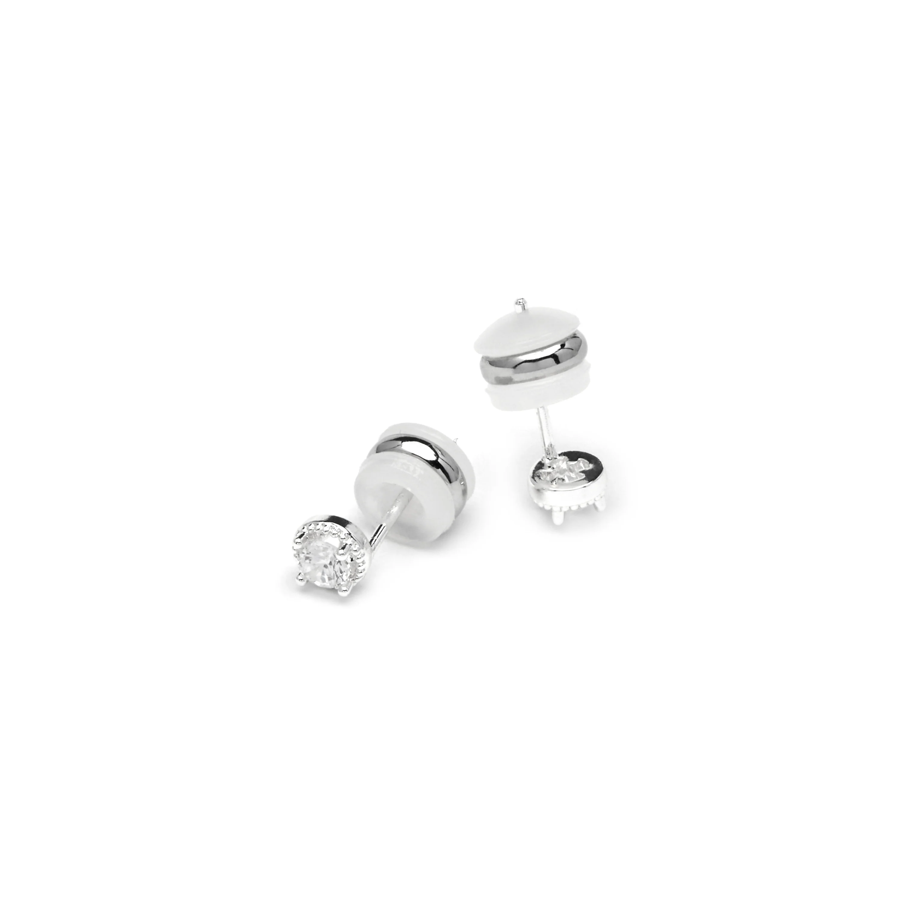 Pendientes con Circonita Brillante acabado plata - Shog - Image 4