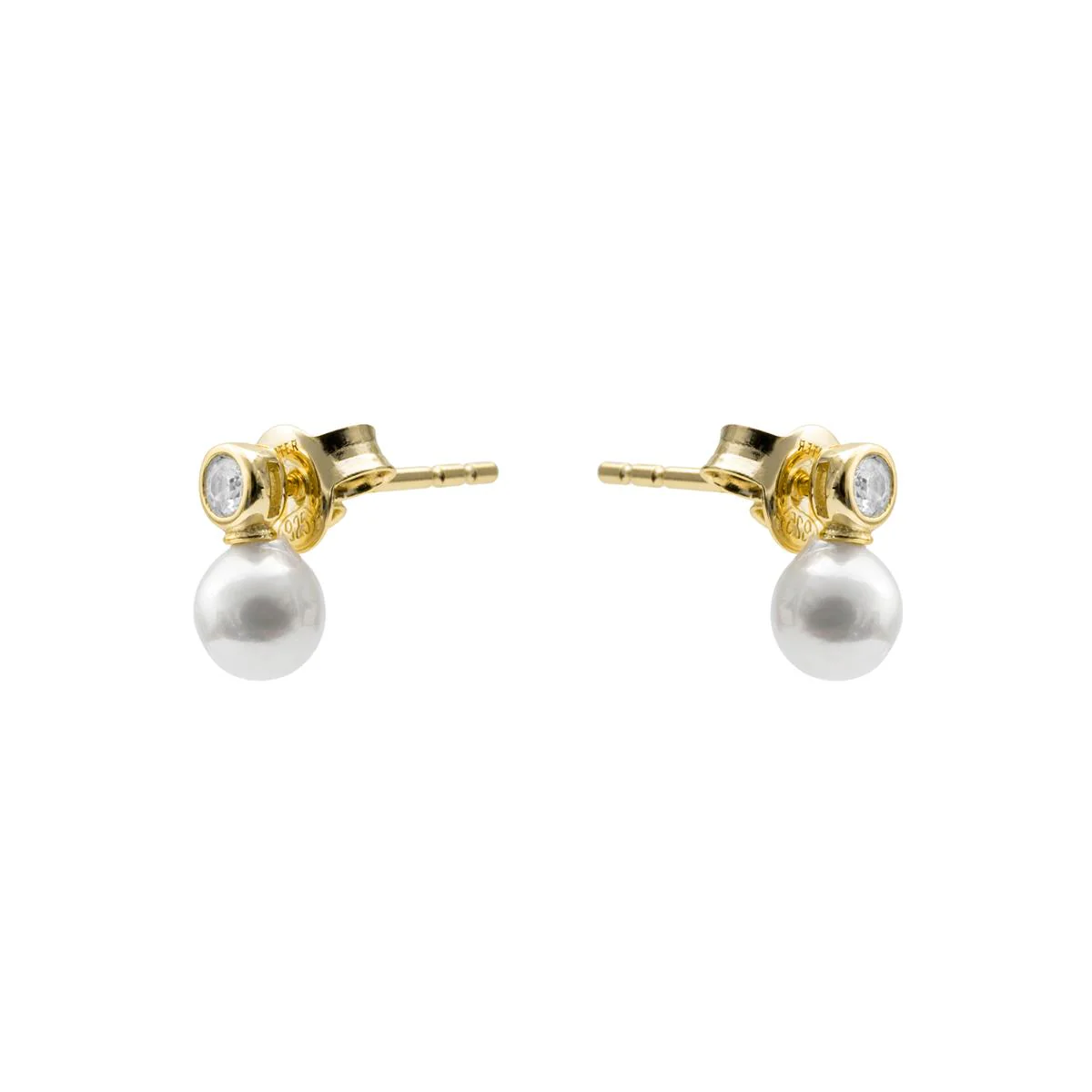 Pendientes de Perla Blanca acabado en oro amarillo de 18k - Siako - Image 3