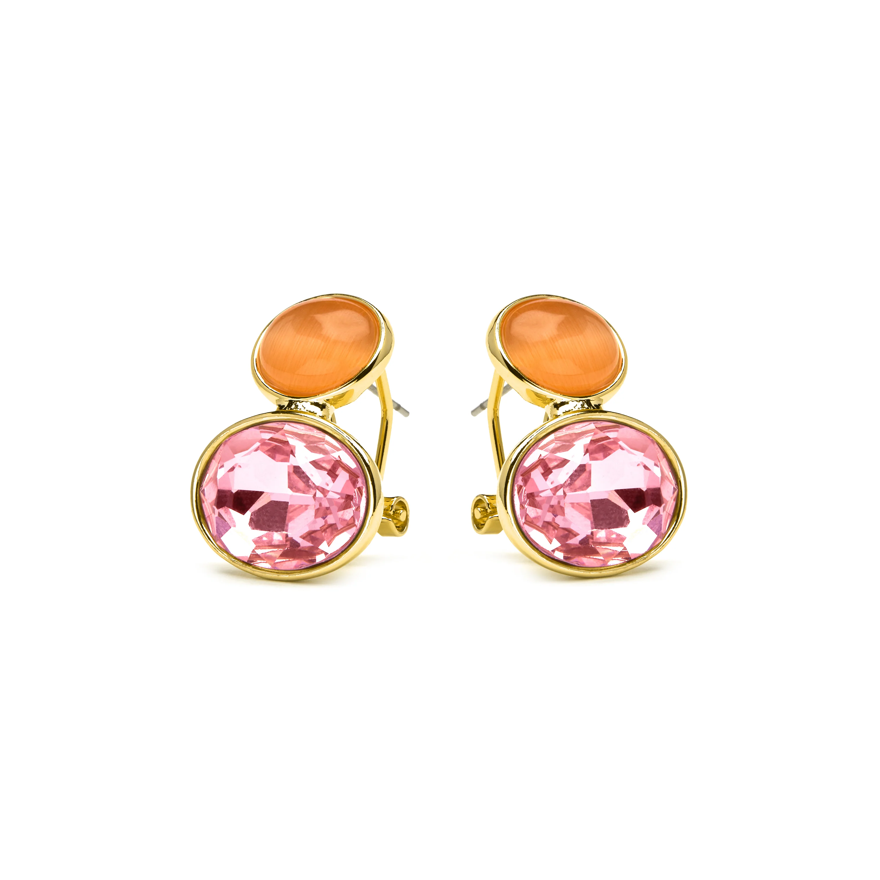 Pendientes acabado oro amarillo de 18k y Cristal Morado - Sigro - Image 3