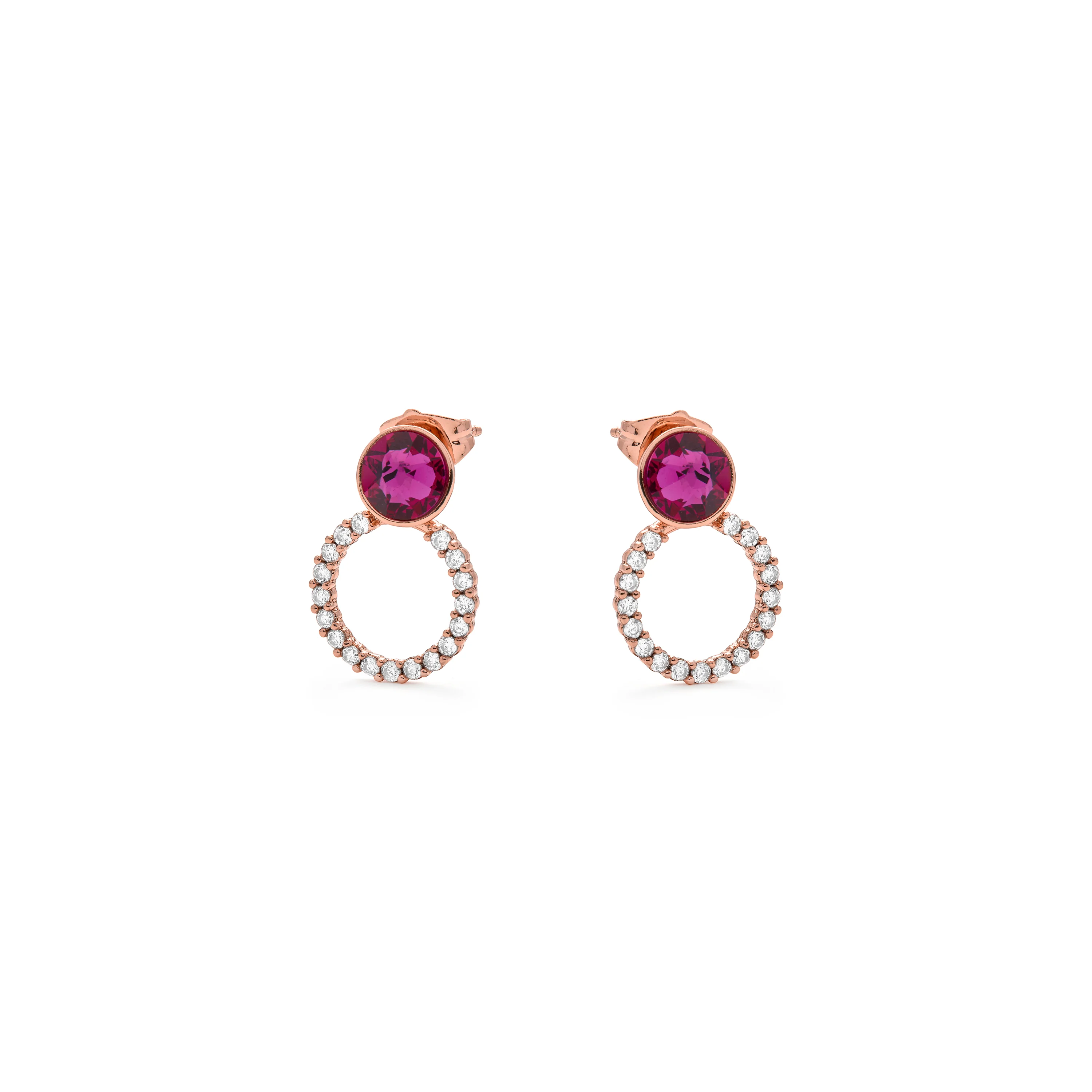 Pendientes de Cuarzo Hidrotermal Frambuesa acabado en oro amarillo de 18k - Silho - Image 3