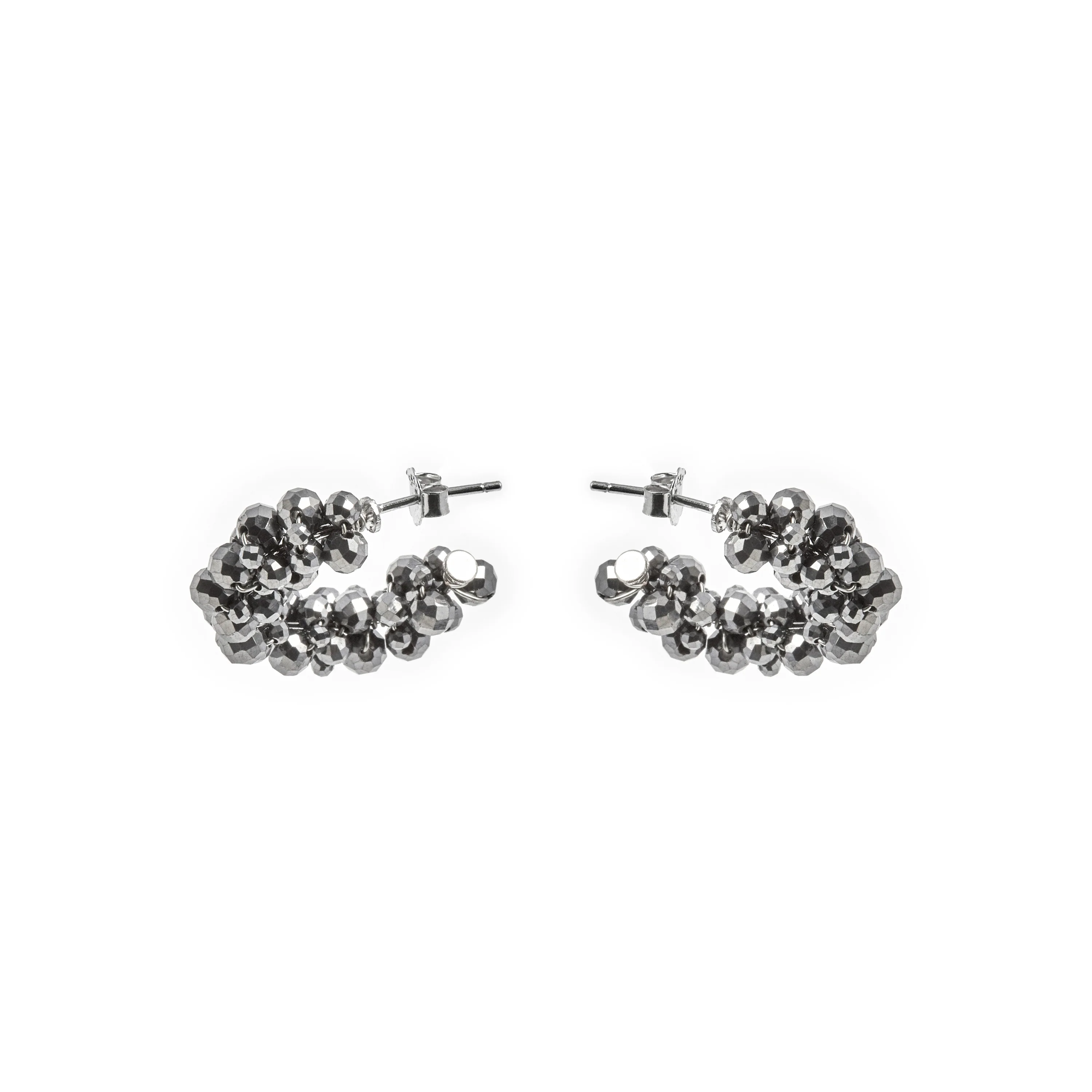 Pendientes de Plata de Ley 925 y Hematite acabado en rodio - Silka - Image 3