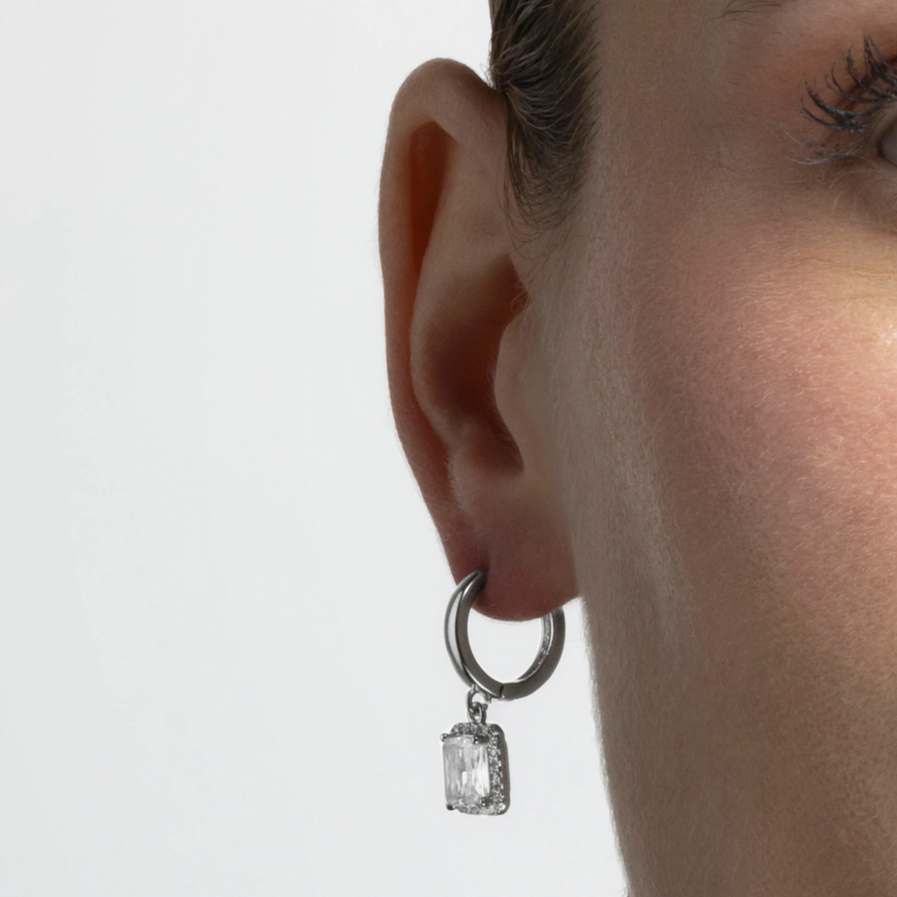 Pendientes de Circonita Brillante acabados en rodio - Silya - Image 3