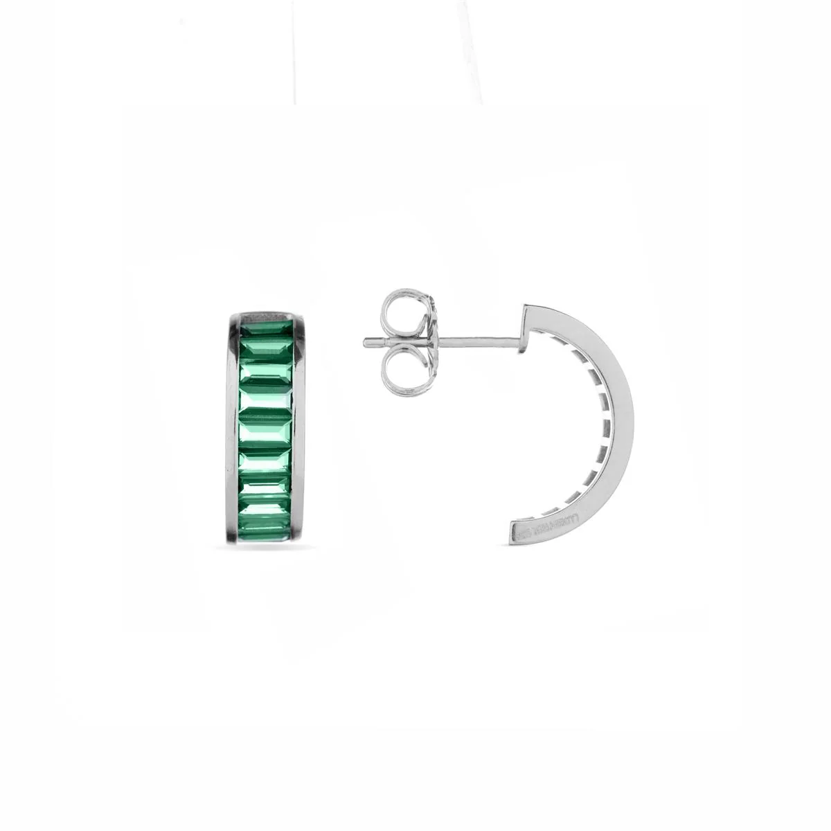 Pendientes Simal Plata y Esmeralda Cz - Simal VERDE