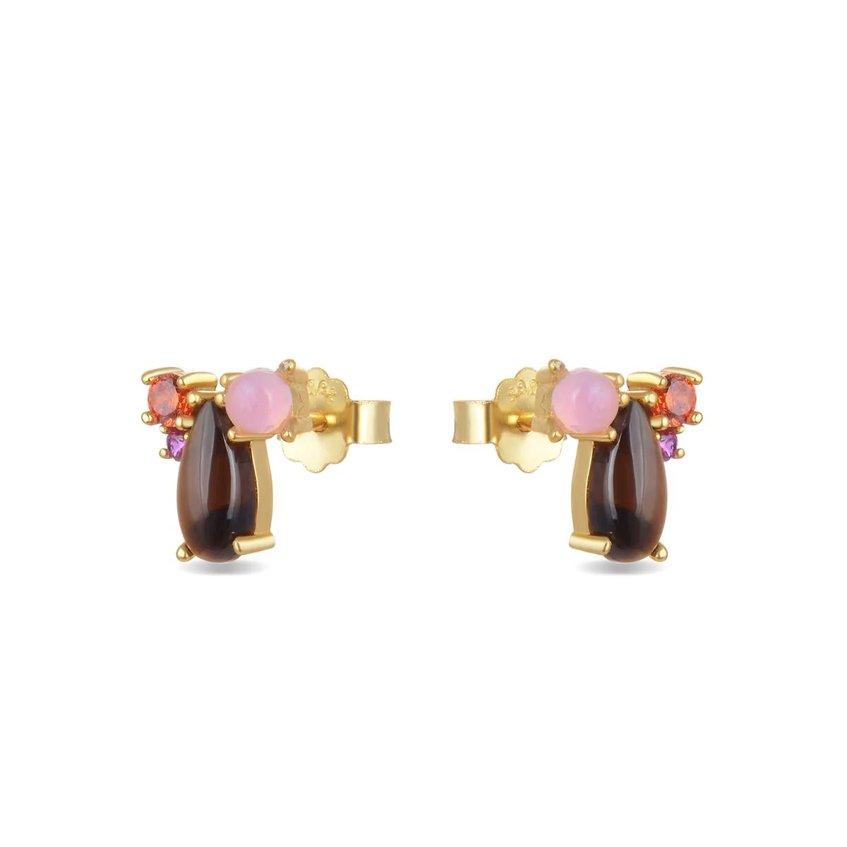Pendientes Simly Plata De Ley 925 - Simly MARRON - Image 2