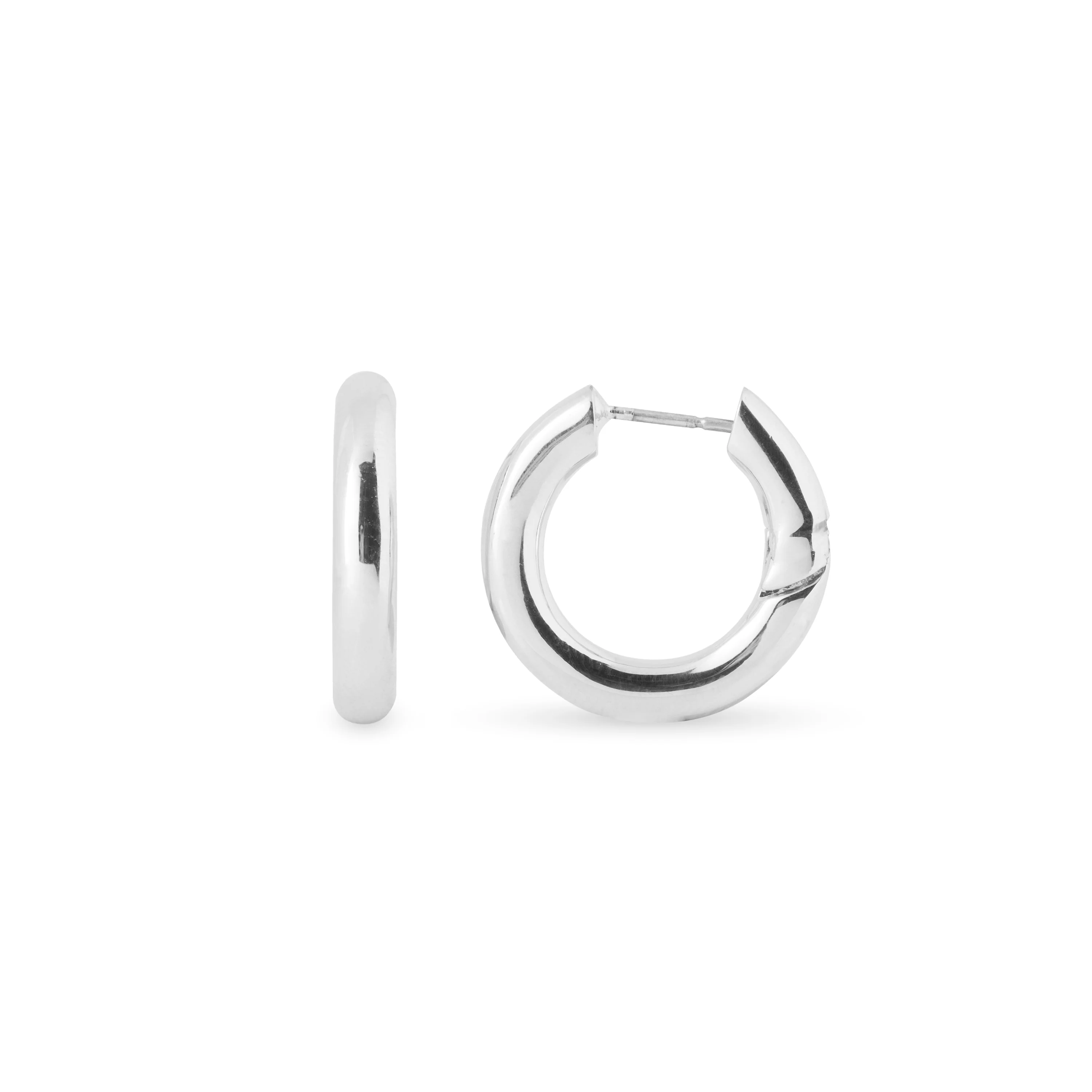 Pendientes de 18mm de diámetro acabados en rodio - Sinem