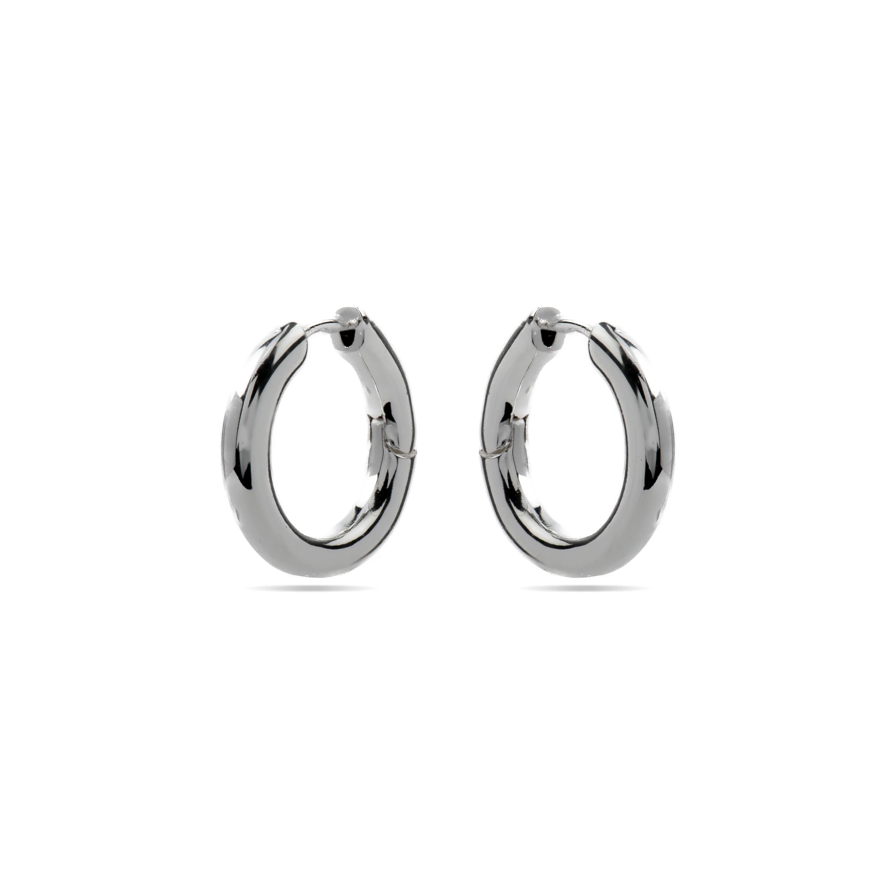 Pendientes de 18mm de diámetro acabados en rodio - Sinem - Image 3