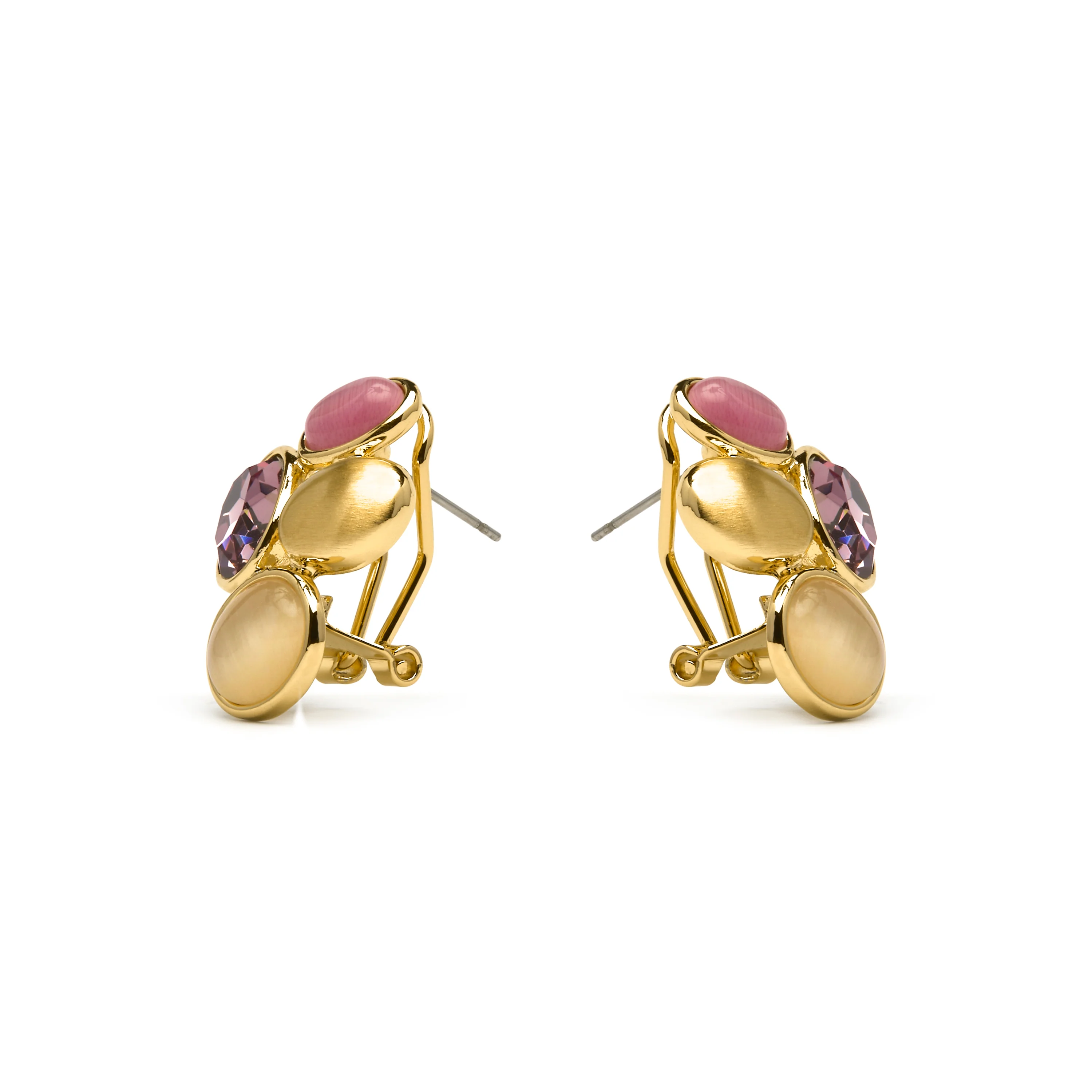 Pendientes acabado oro amarillo de 18k y Cristal Multicolor - Sionu - Image 3