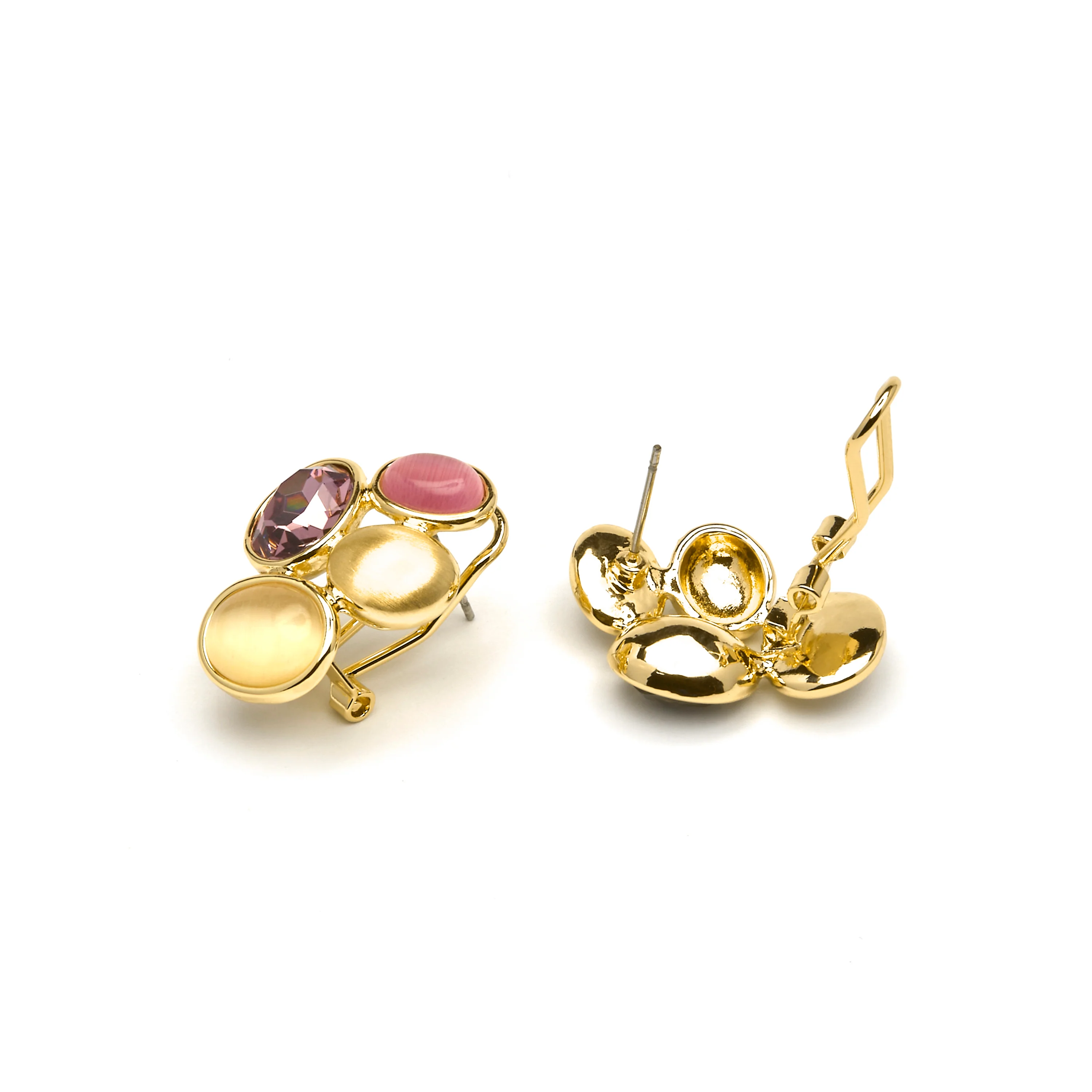 Pendientes acabado oro amarillo de 18k y Cristal Multicolor - Sionu - Image 5