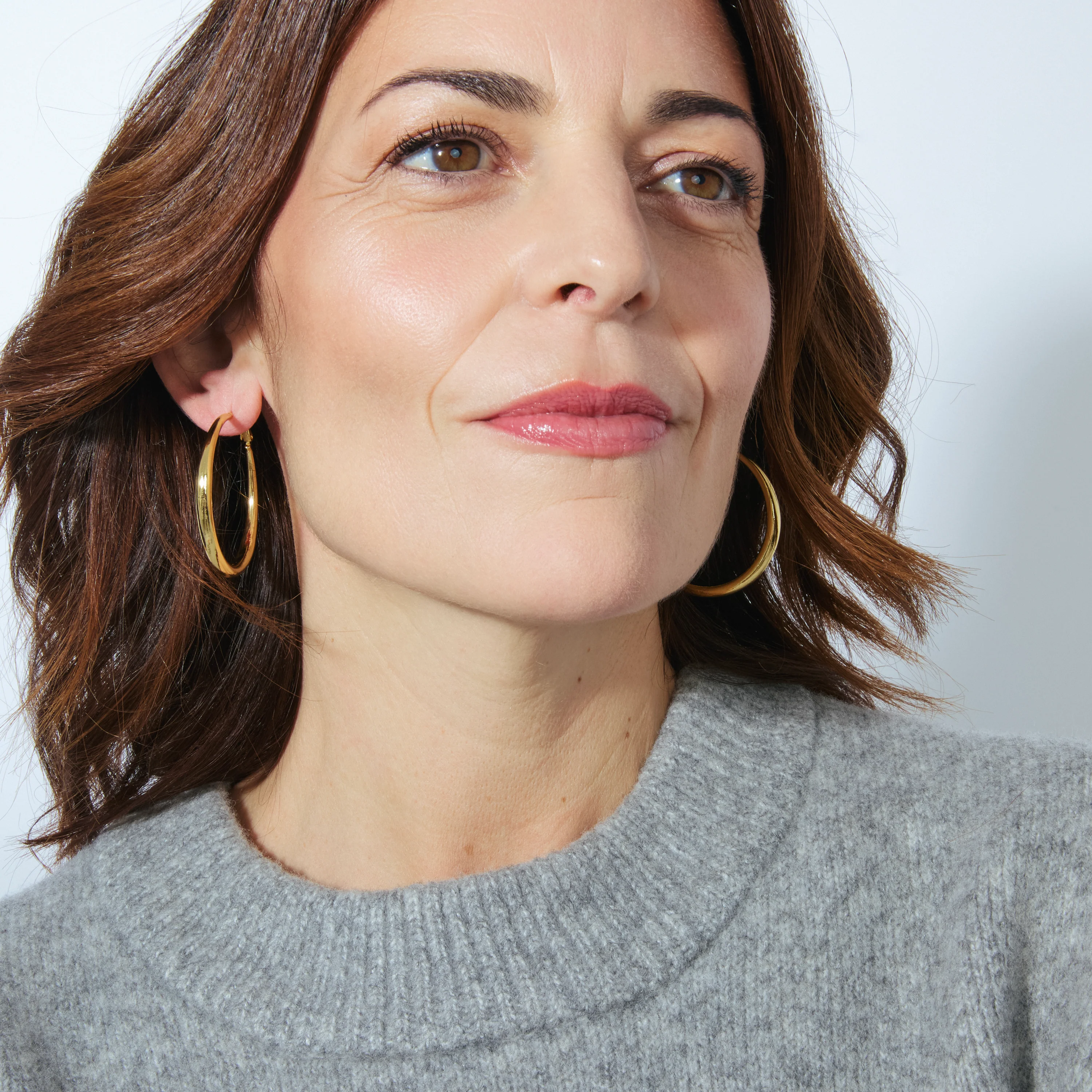 Pendientes de 41mm de diámetro acabado Oro Amarillo de 18K - Sira - Image 2