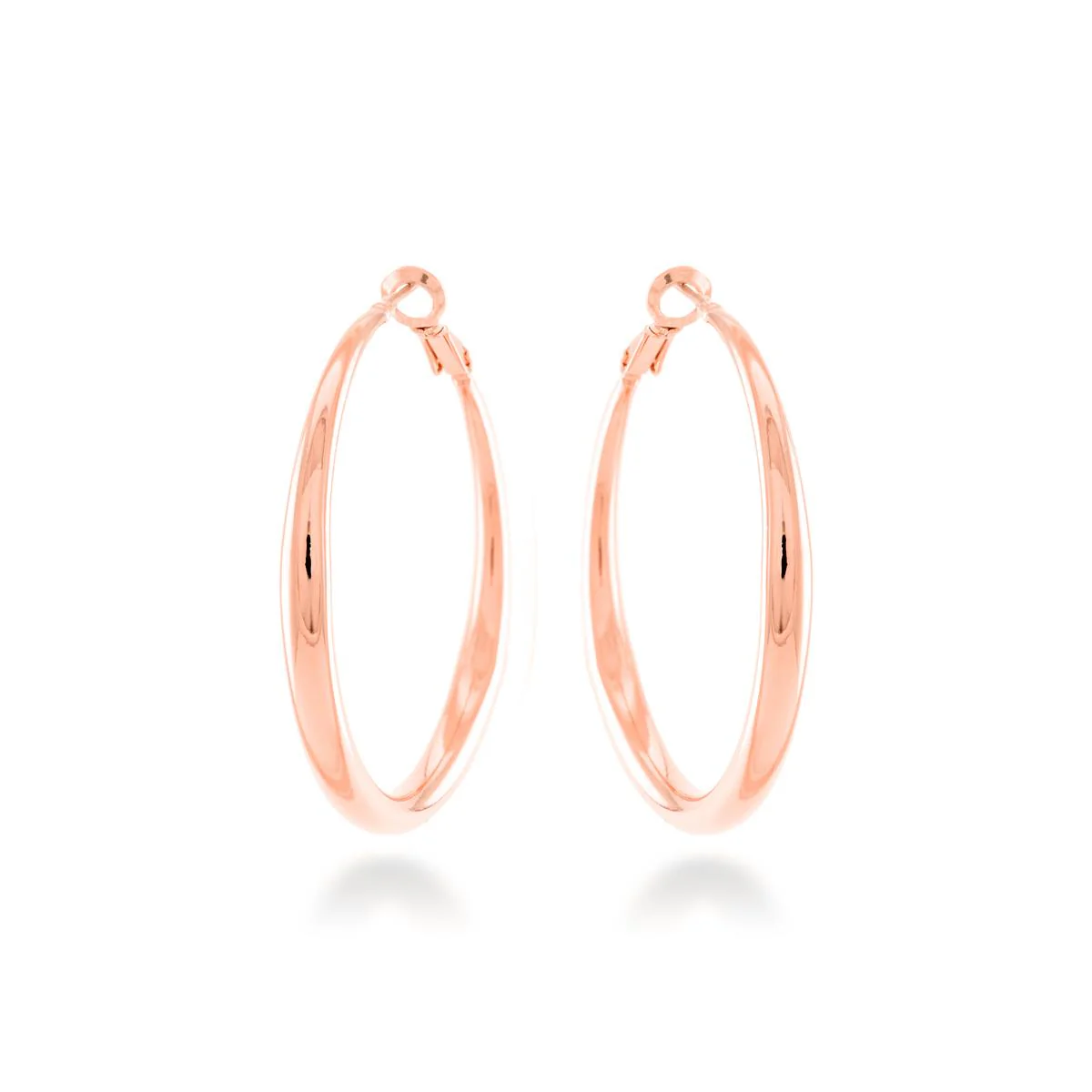 Pendientes Sira acabado oro rosa 18k - 44mm - Sira ROSA
