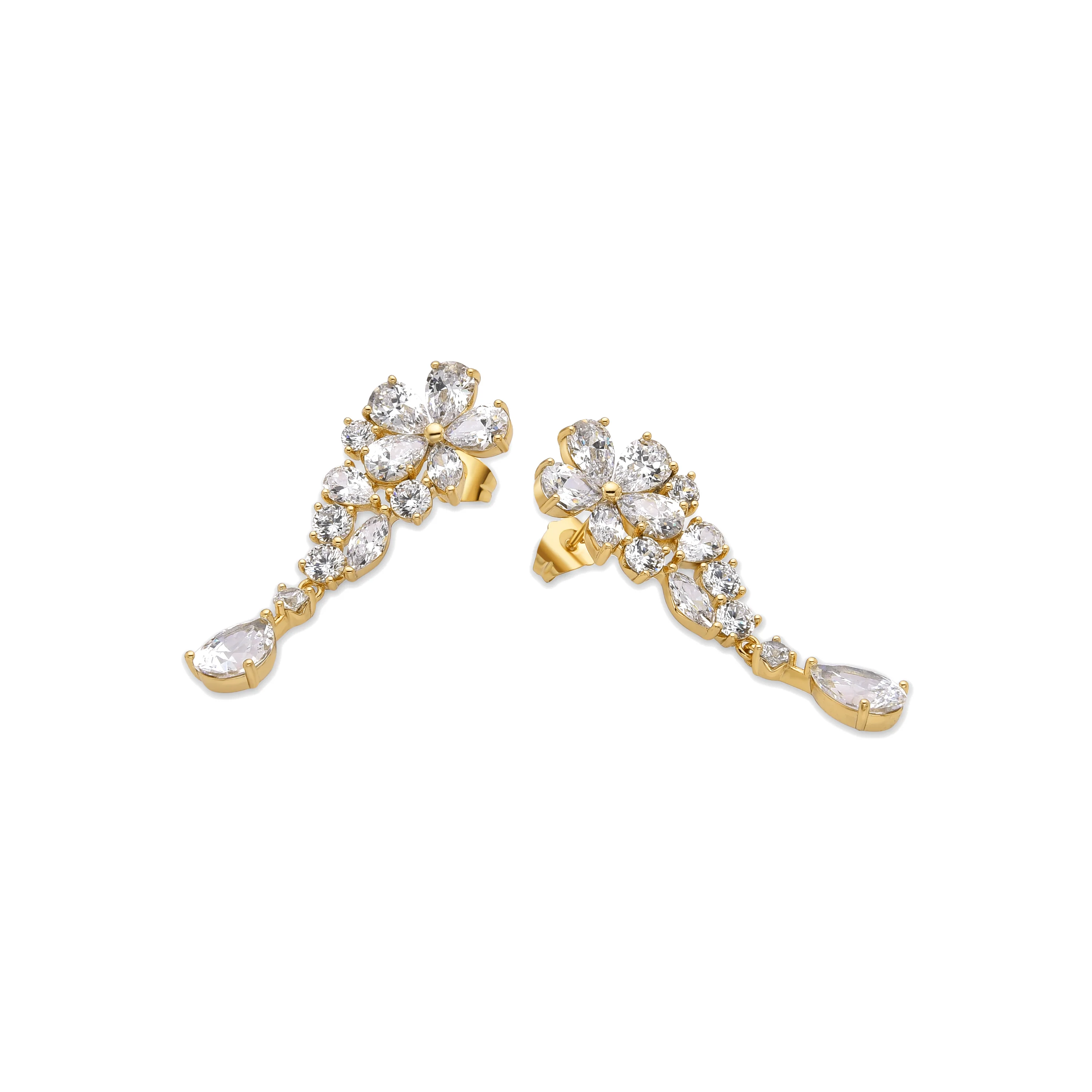 Pendientes con Circonita Brillante acabado oro 18k - Snesy - Image 4