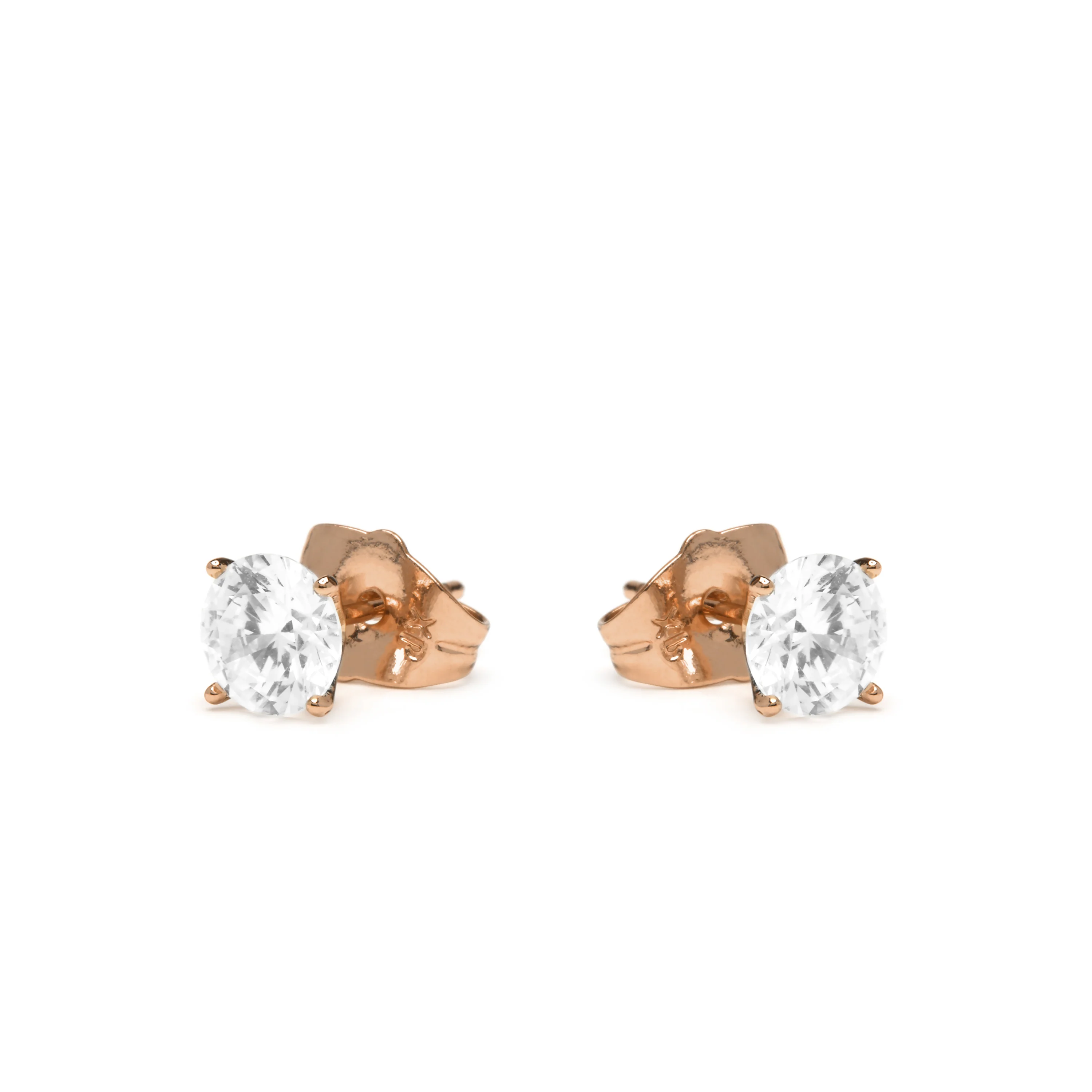 Pendientes  con Circonita Brillante acabado oro rosa 18k - Verak - Image 3