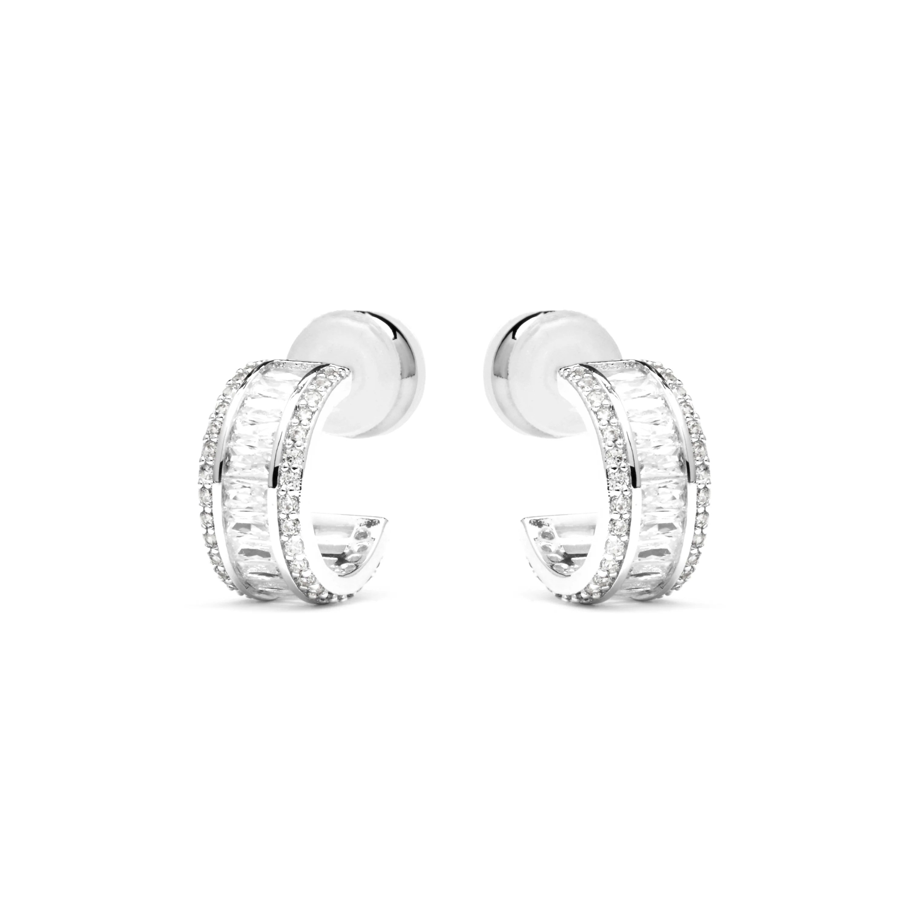 Pendientes con Circonita Brillante acabado plata - Squil - Image 3