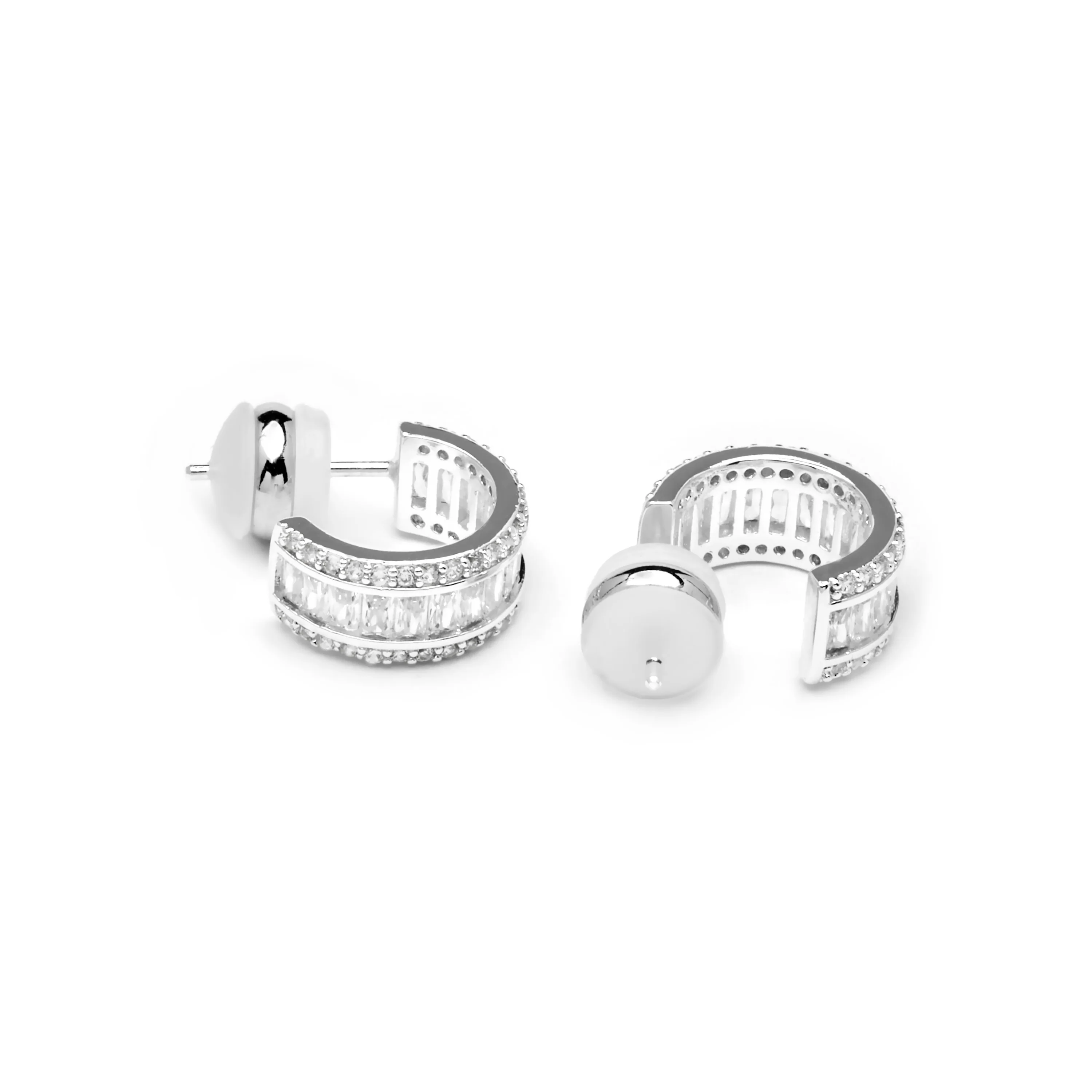 Pendientes con Circonita Brillante acabado plata - Squil - Image 4