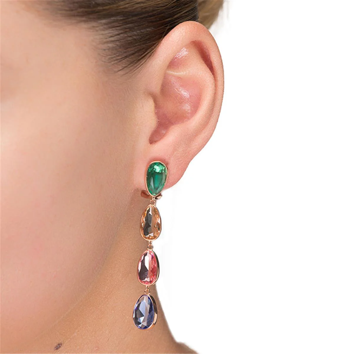 Pendientes Stemark Plata, Oro Rosa y Mutlicolor CH - Stemark MULTICOLOR - Image 2