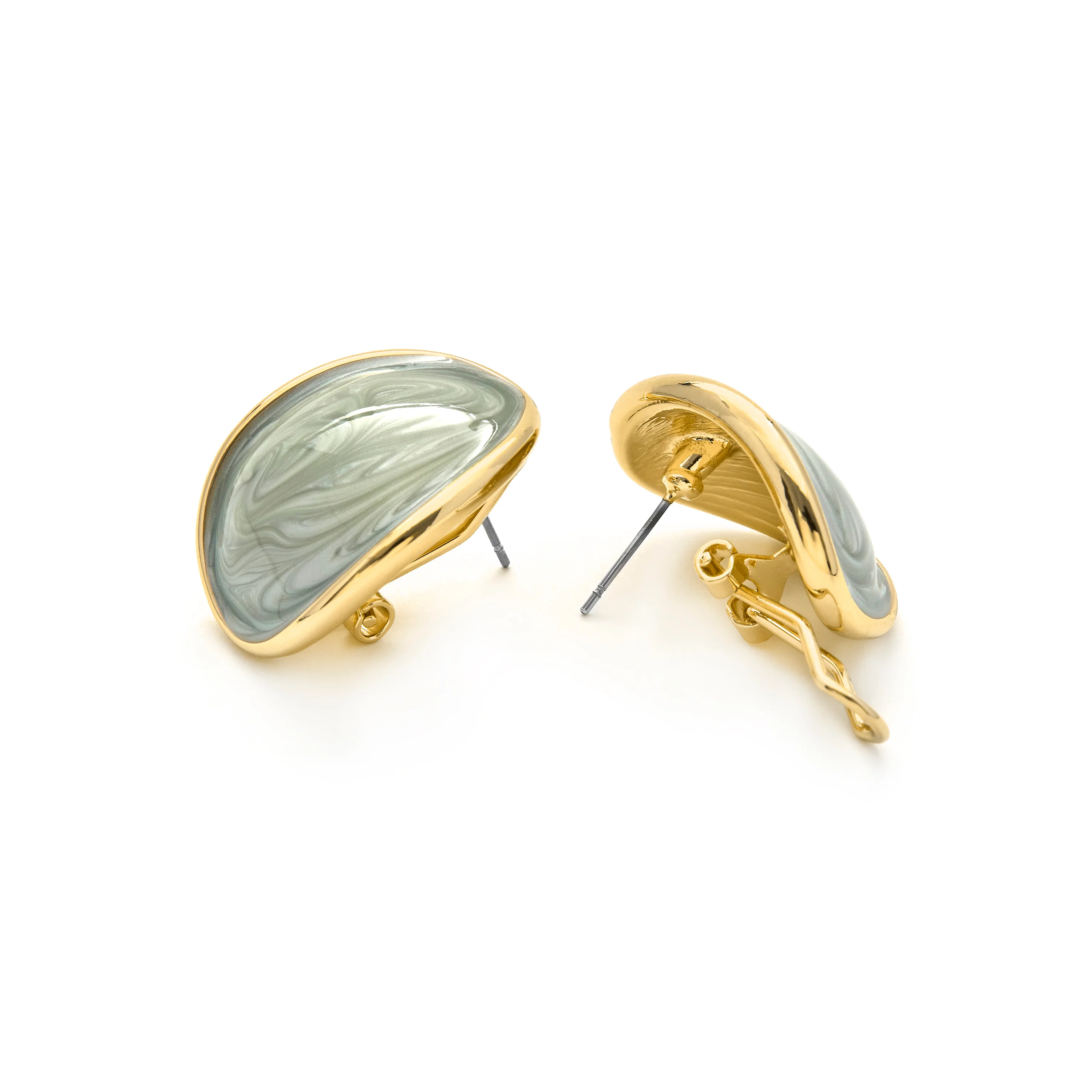 Pendientes de Lacado Verde acabado en oro amarillo 18k - Sul - Image 5