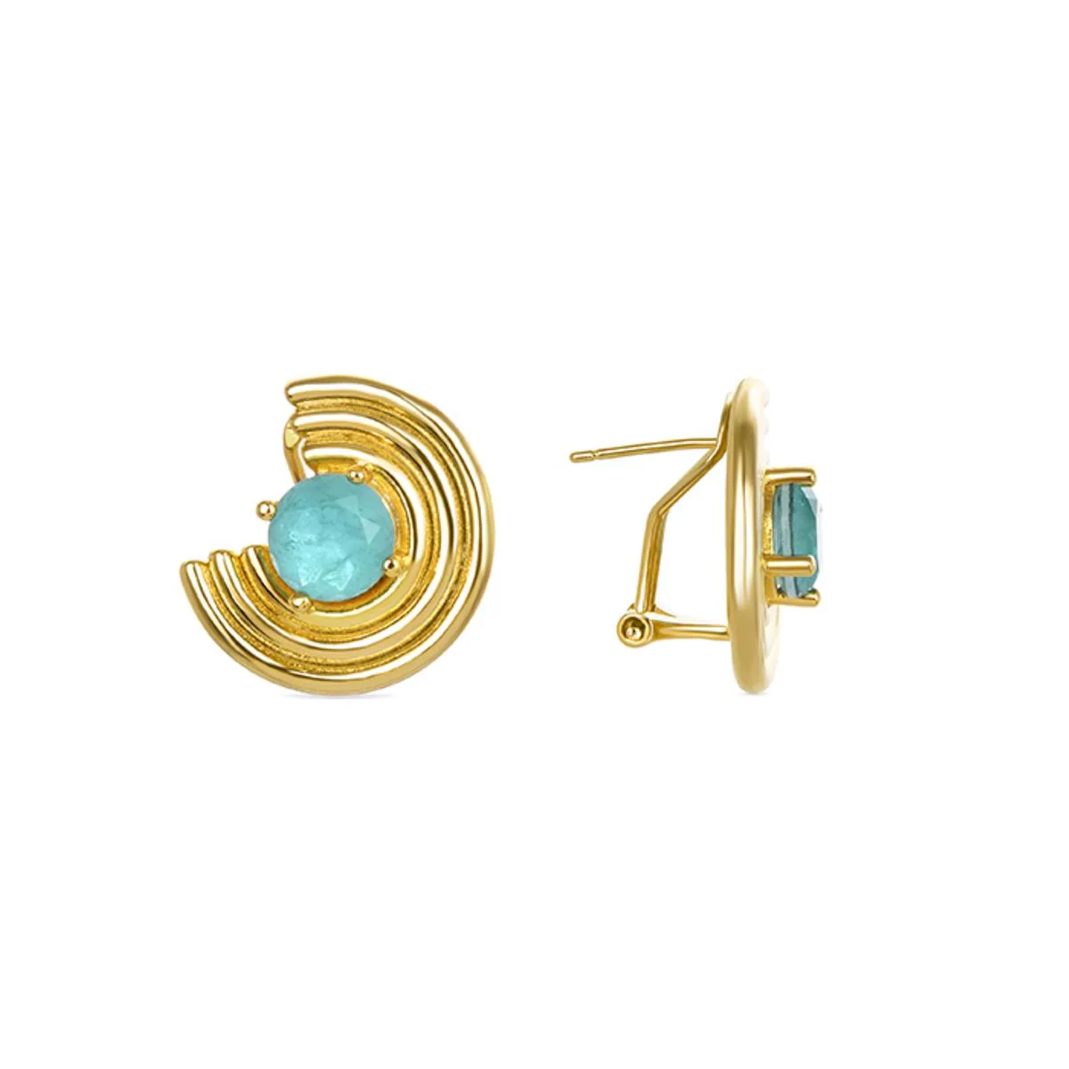 Pendientes Sunrak acabado Oro Amarillo de 18 Kts - Sunrak VERDE