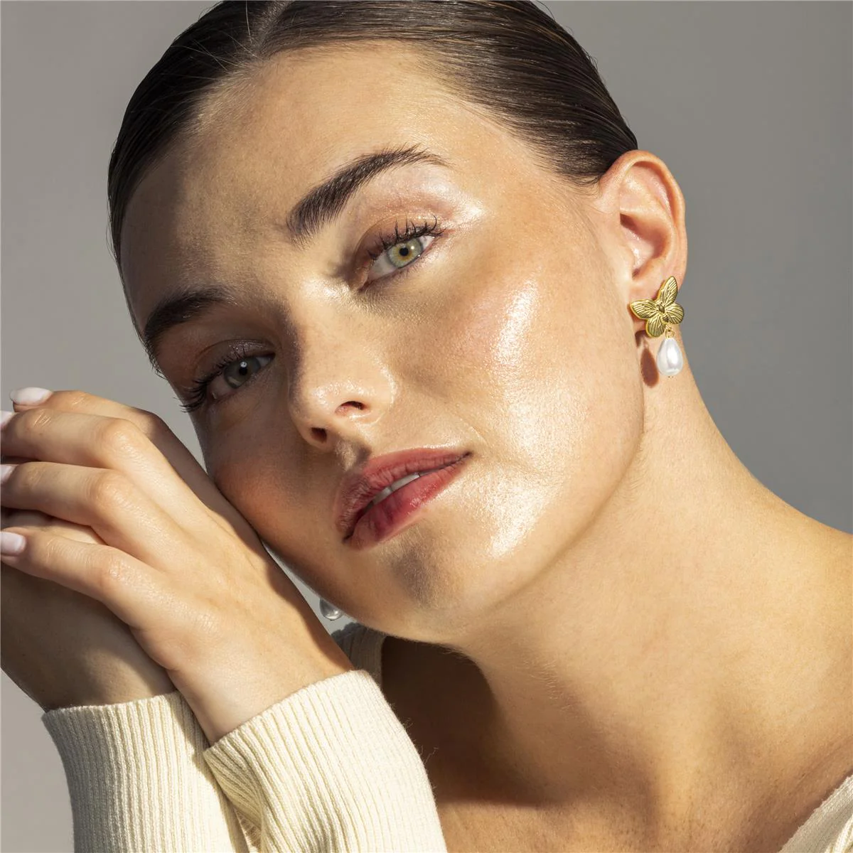 Pendientes Suom acabado oro 18k - Suom BLANCO - Image 2