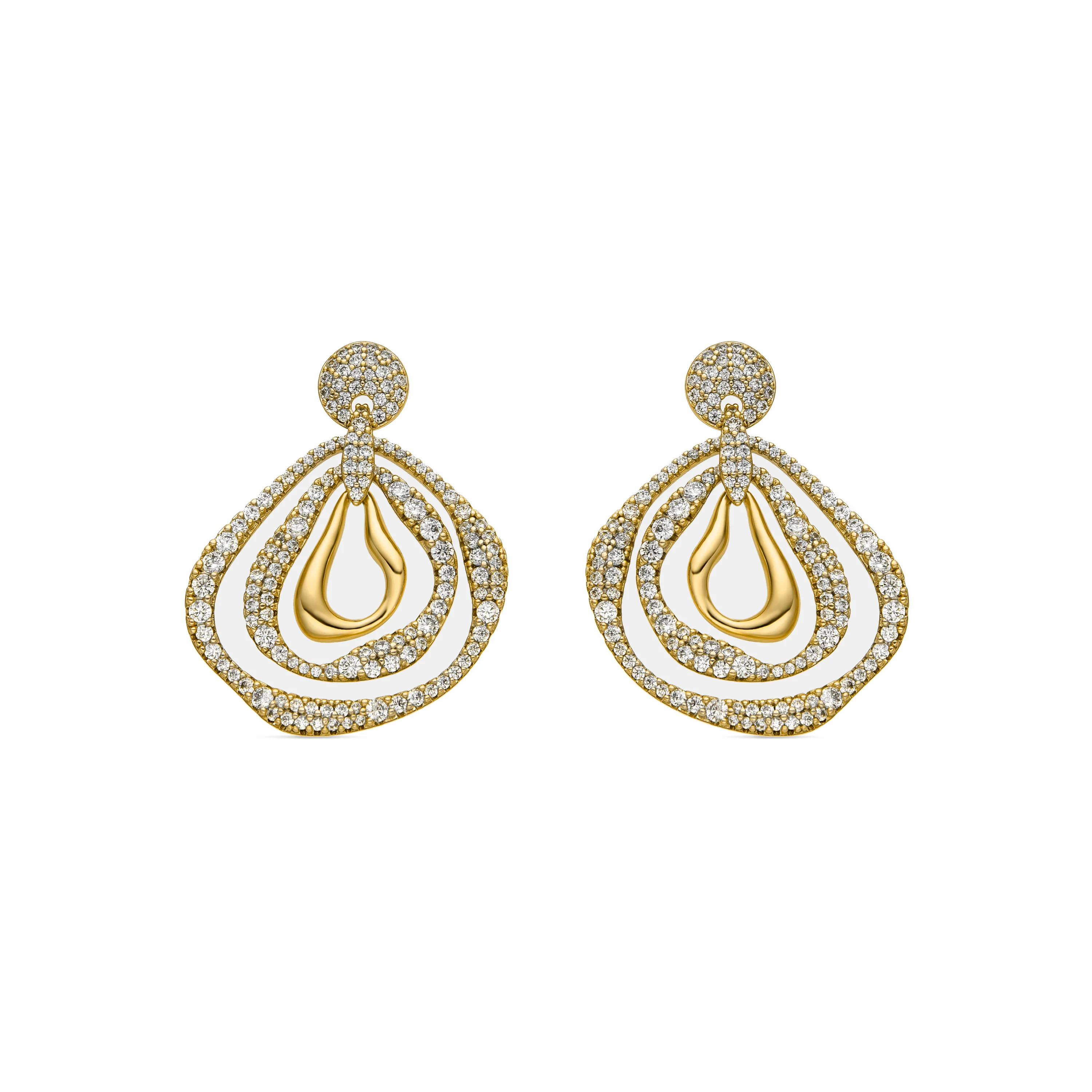 Pendientes con Circonita Brillante acabado oro 18k - Tazdi