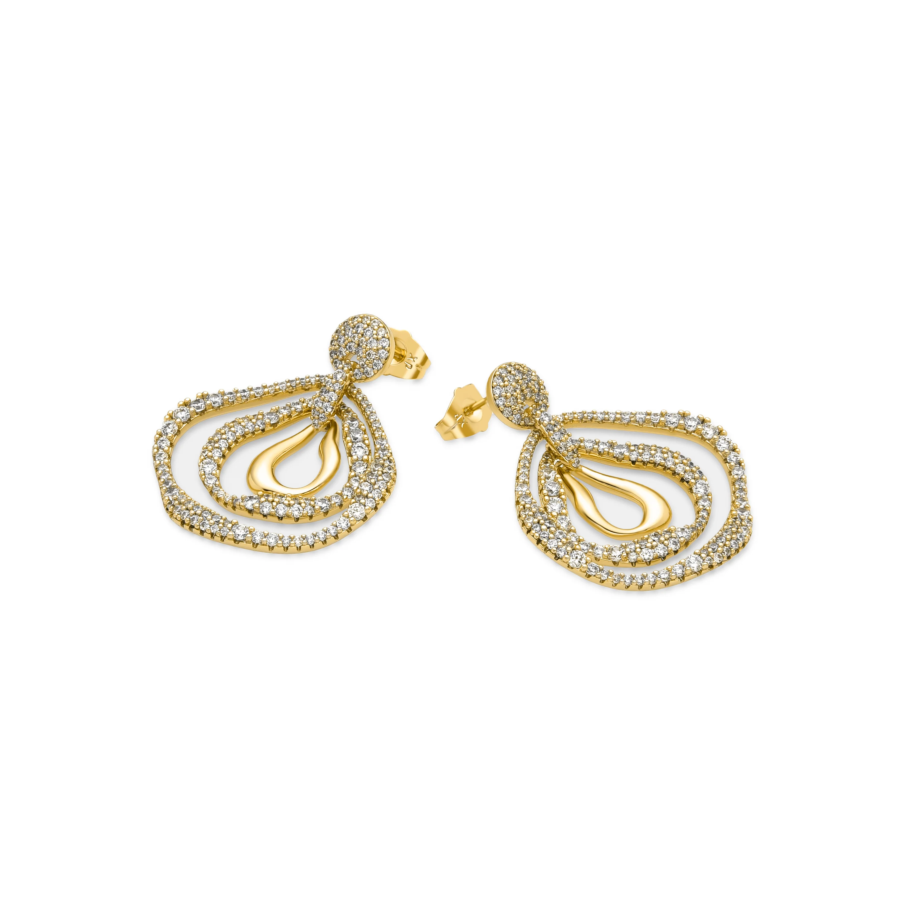 Pendientes con Circonita Brillante acabado oro 18k - Tazdi - Image 4