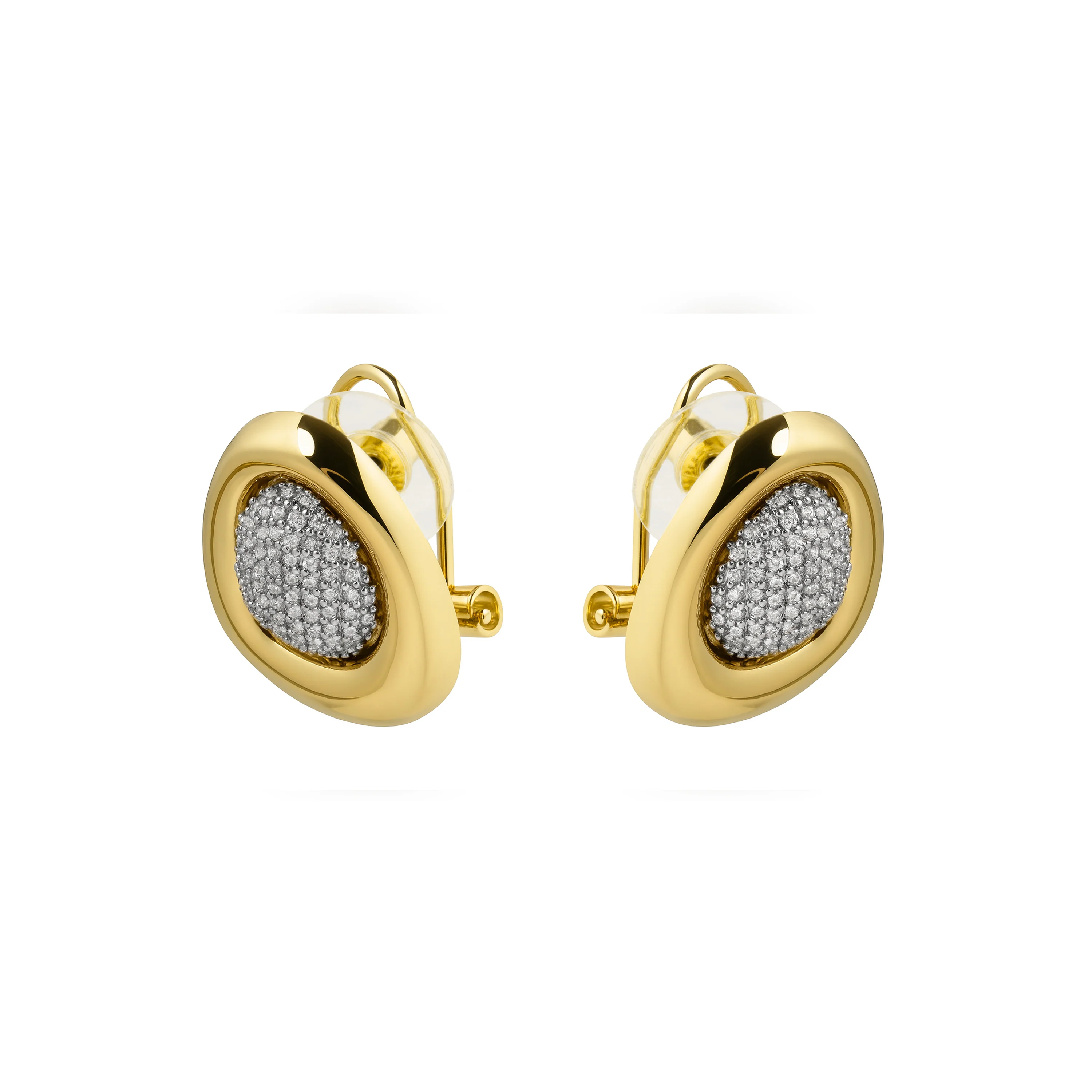 Pendientes de Circonita Brillante acabado en oro amarillo 18k - Thaura - Image 2