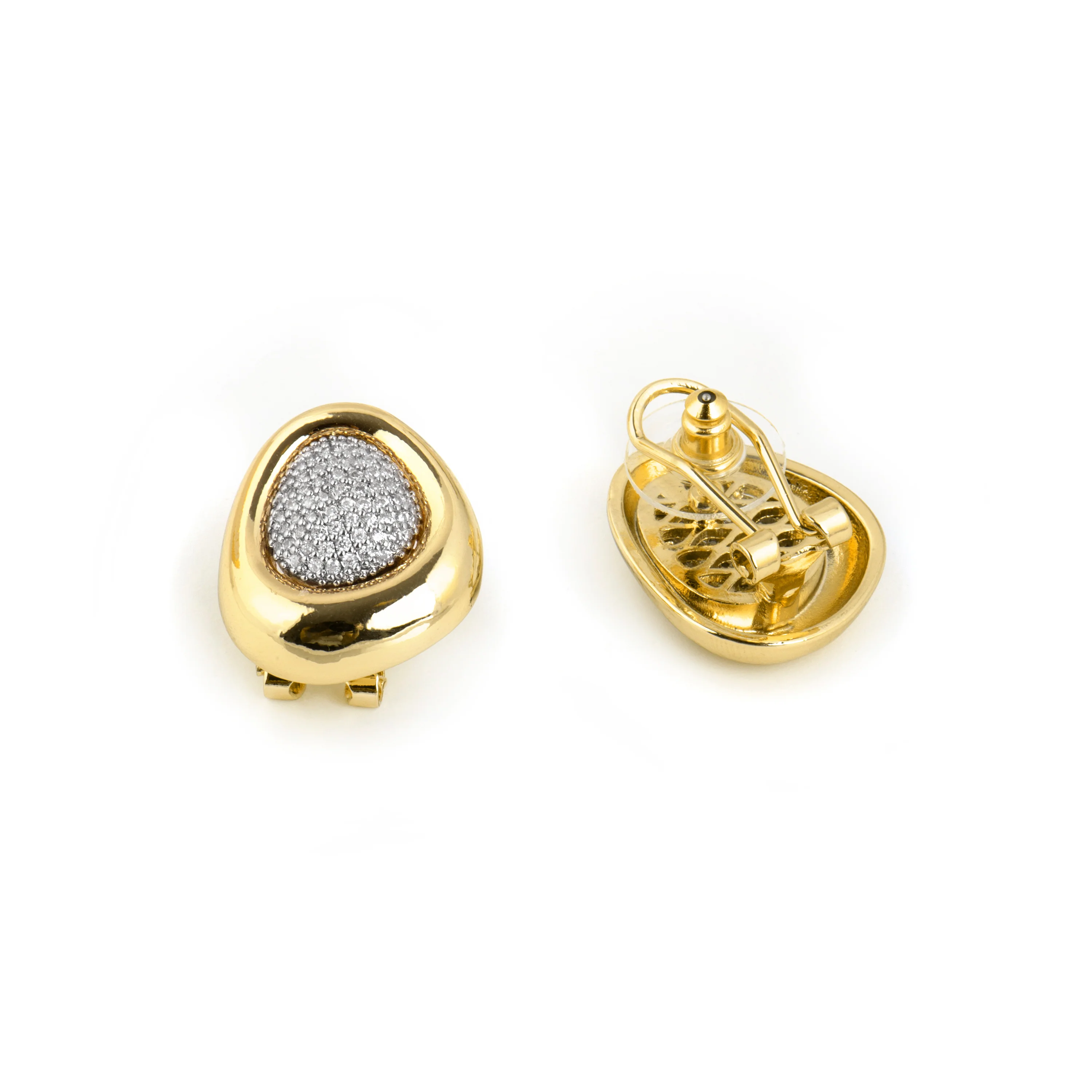 Pendientes de Circonita Brillante acabado en oro amarillo 18k - Thaura - Image 3