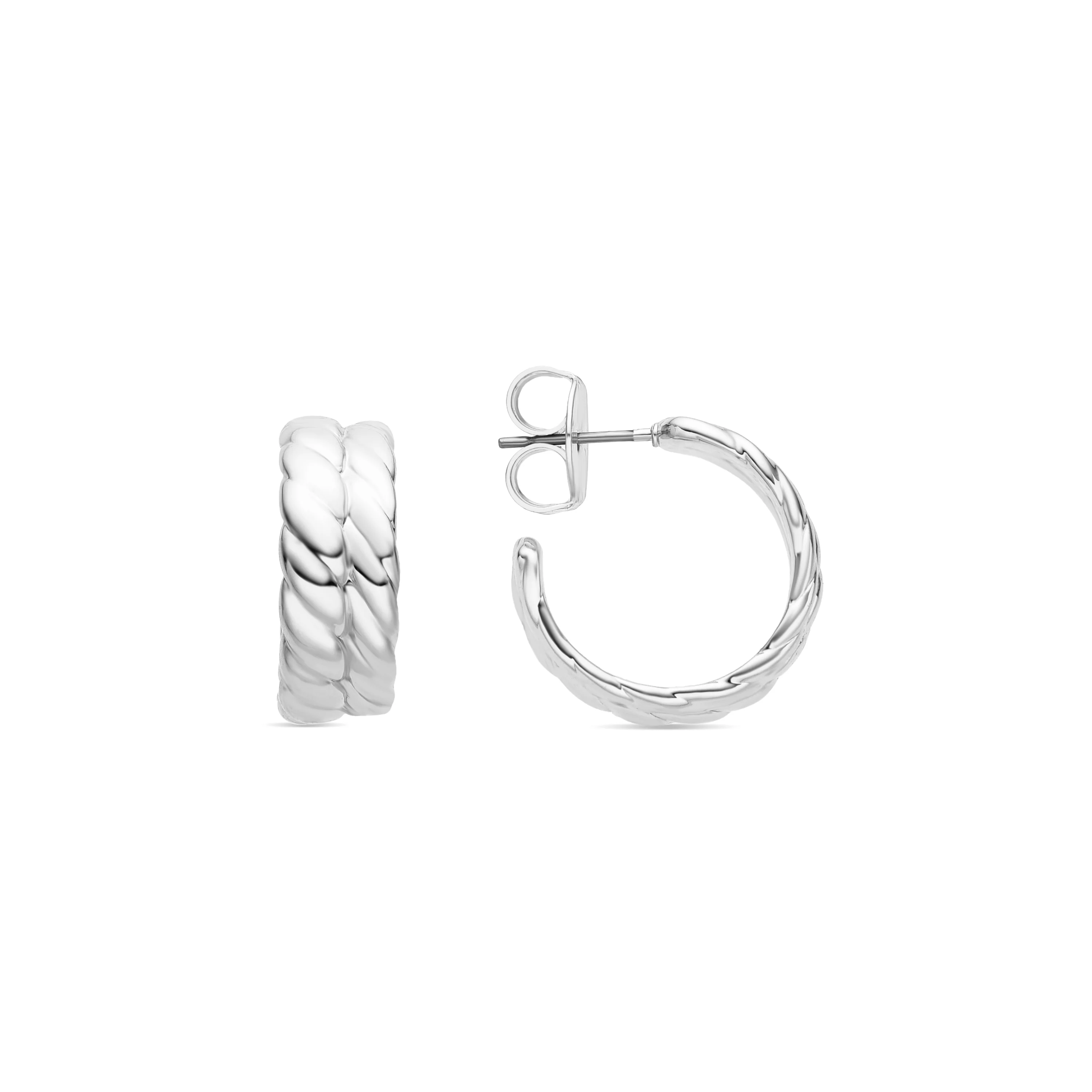 Pendientes de 19,5mm de diámetro acabado en rodio- Thety