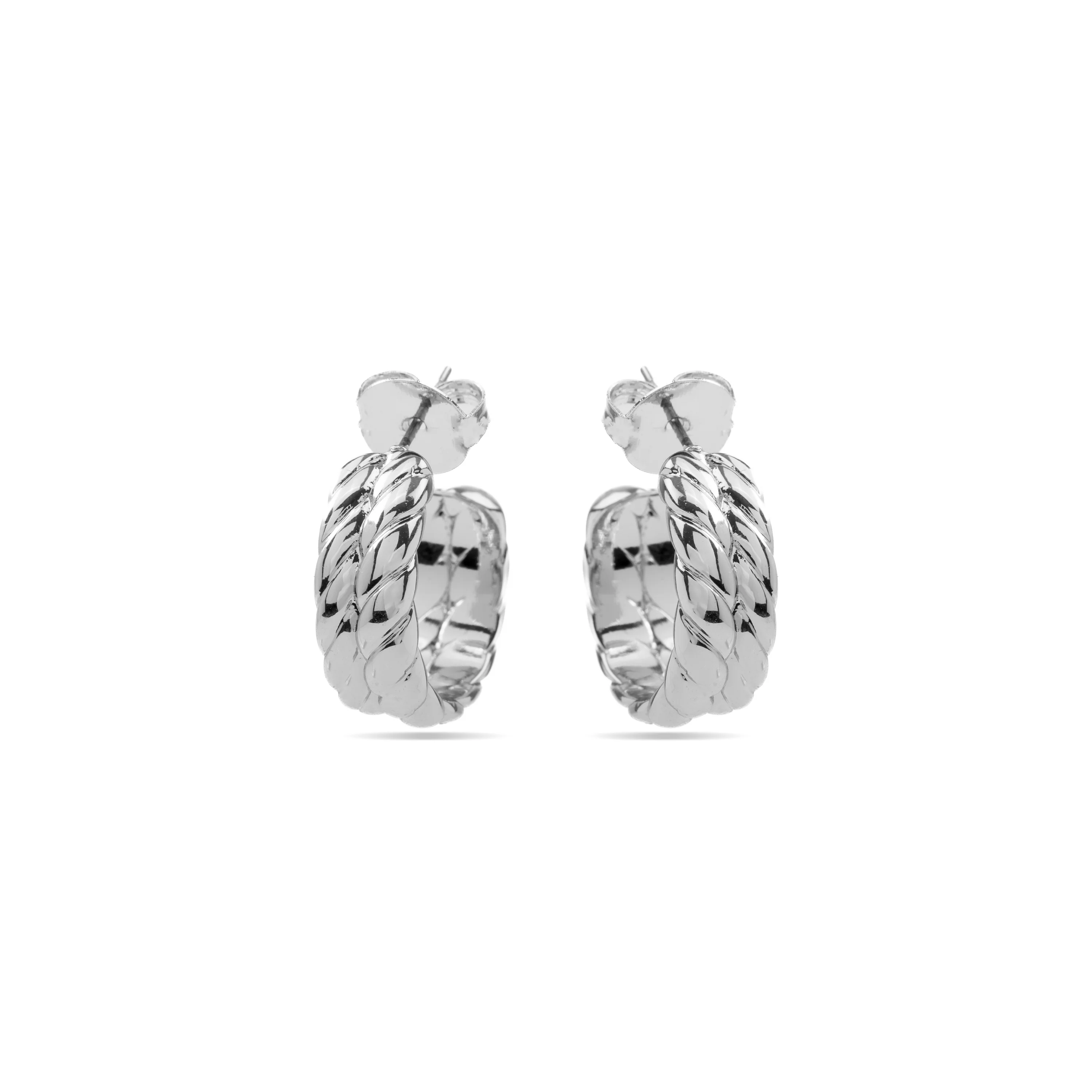 Pendientes de 19,5mm de diámetro acabado en rodio- Thety - Image 3