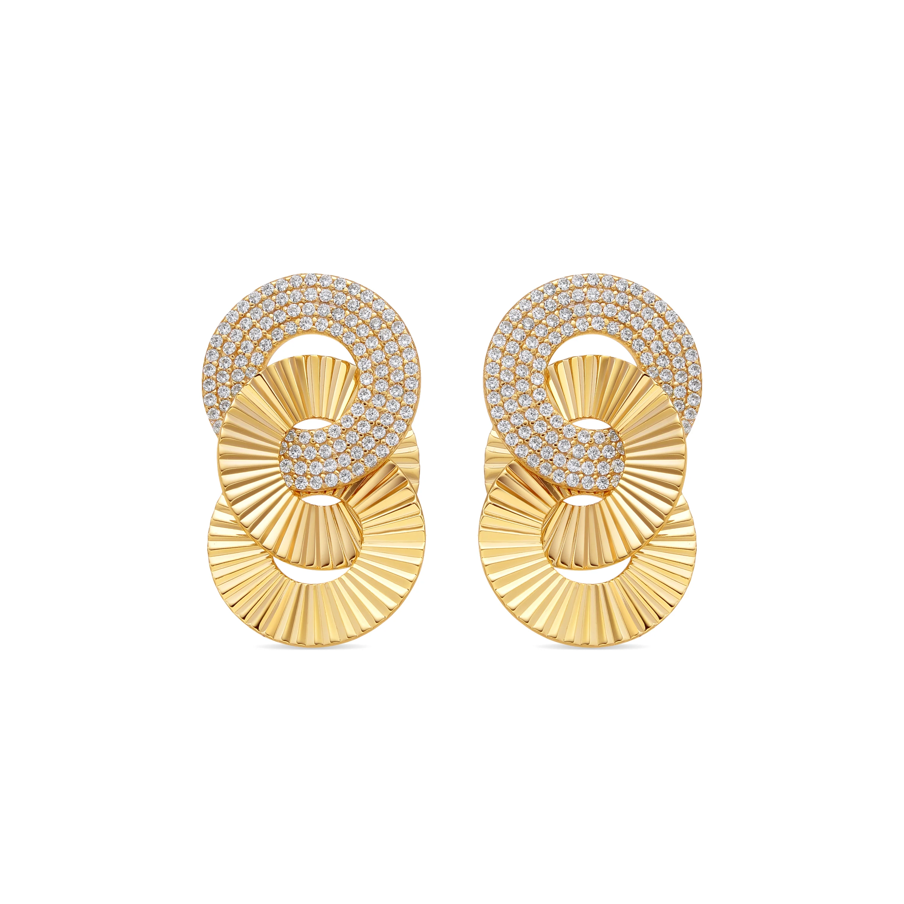 Pendientes de Plata de Ley 925 y Circonita Brillante acabado oro amarillo de 18k - Thydi