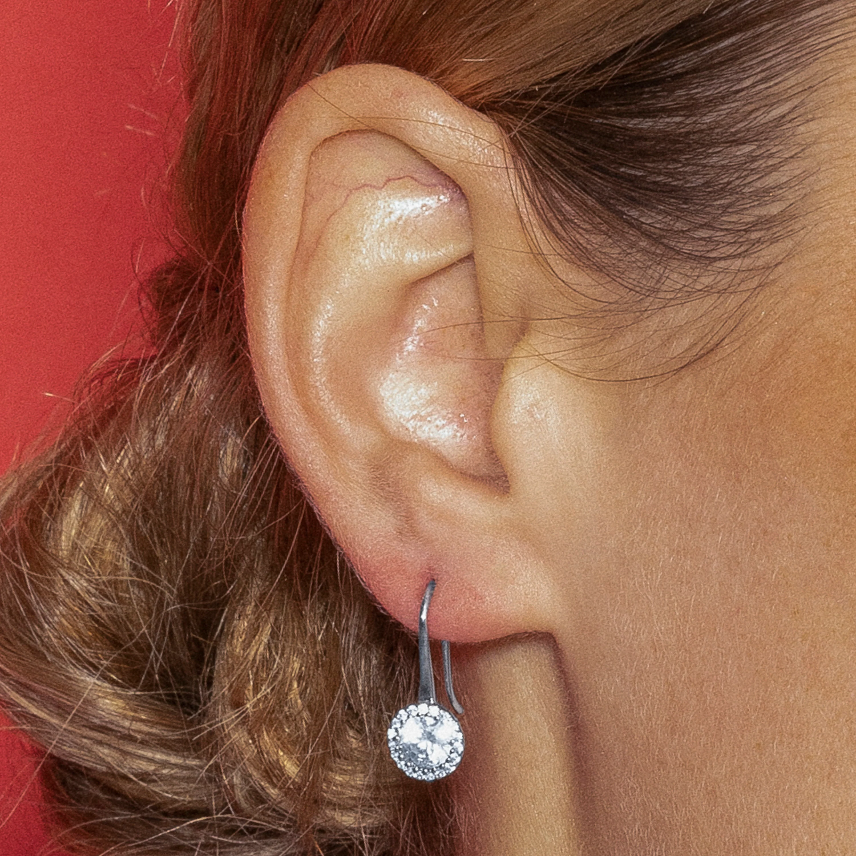 Pendientes con Circonita Brillante acabado plata - Tisab - Image 4