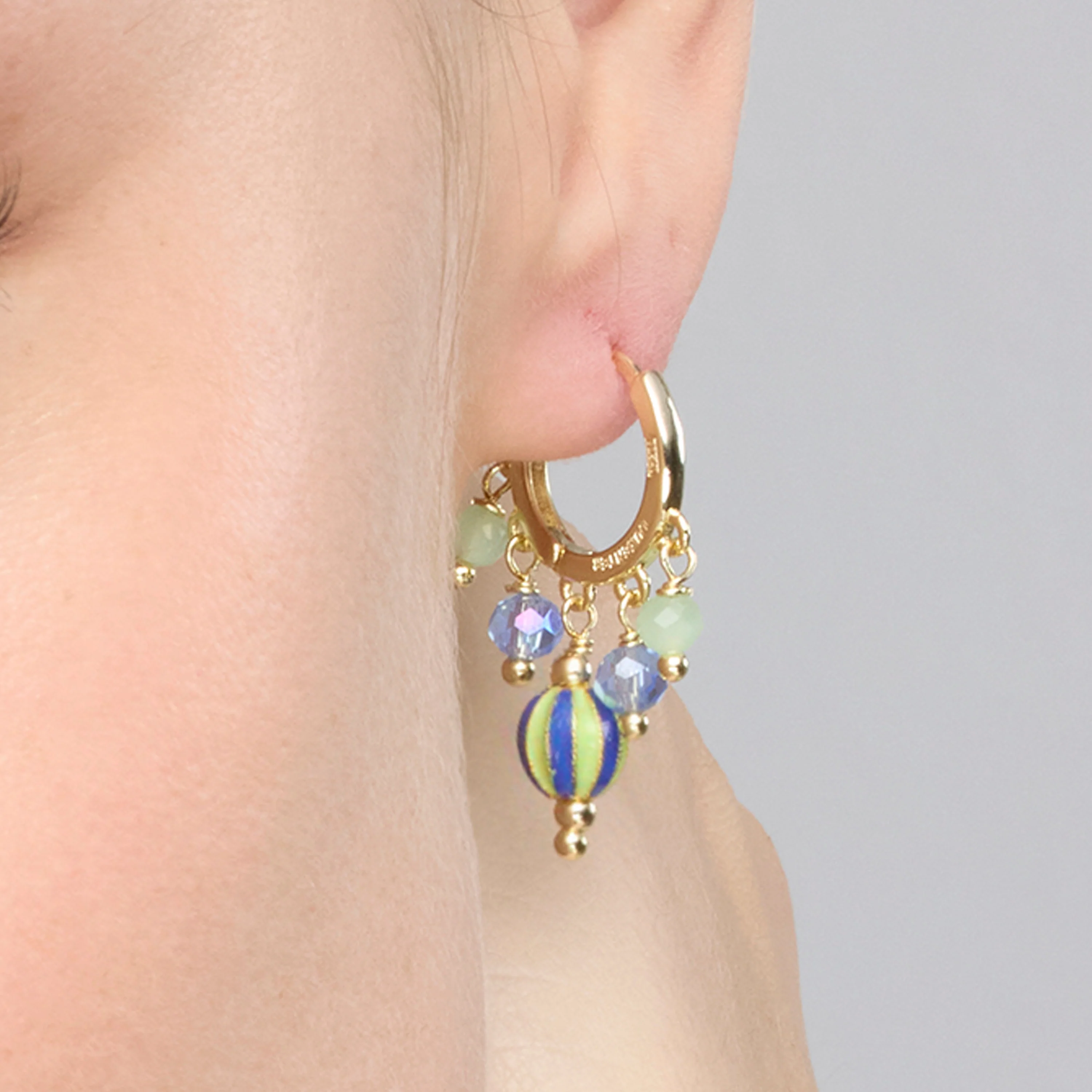 Pendientes de Plata de Ley 925 y Lacado Multicolor acabado oro amarillo de 18k - Towi - Image 4