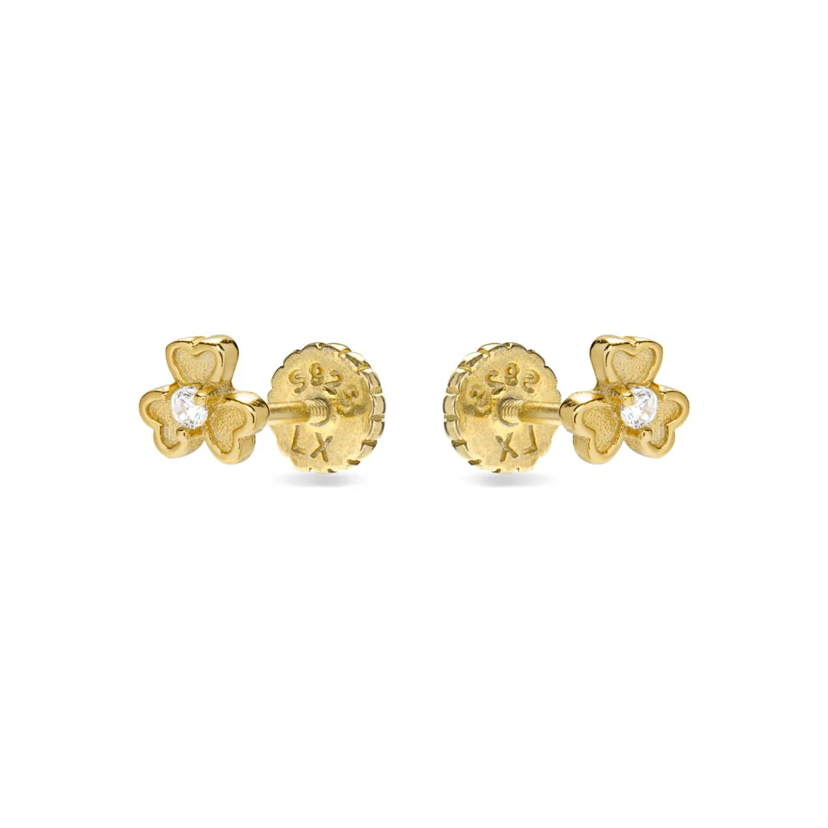 Pendientes Trébol Plata De Ley 925 - Trébol BLANCO - Image 2