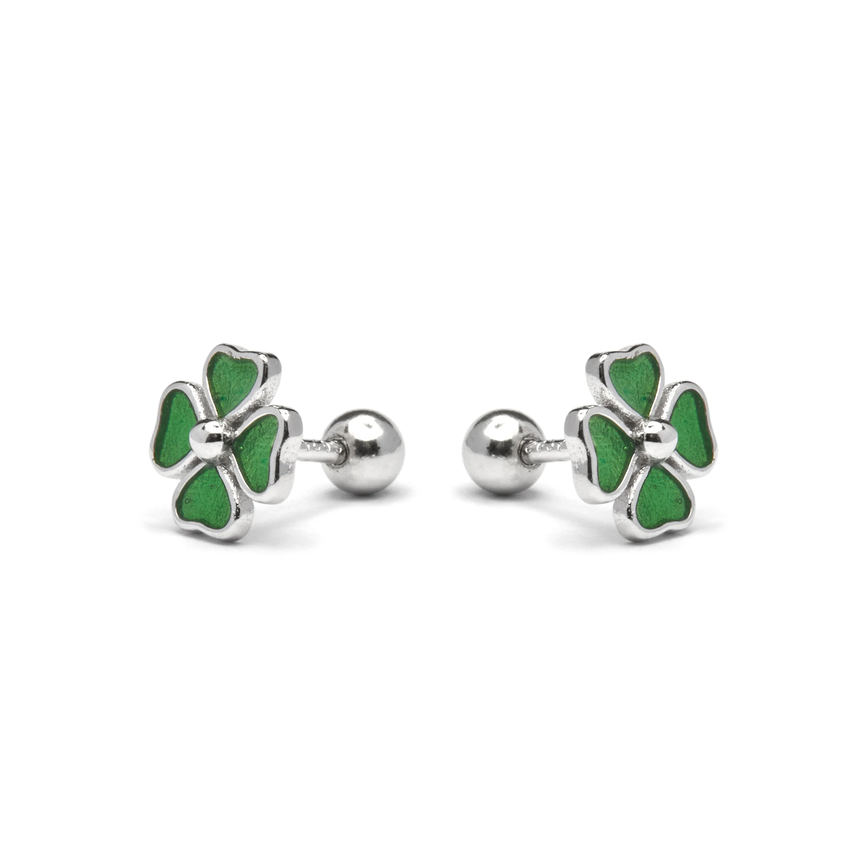Pendientes de Plata de Ley 925 acabados en rodio - Trebol - Image 3