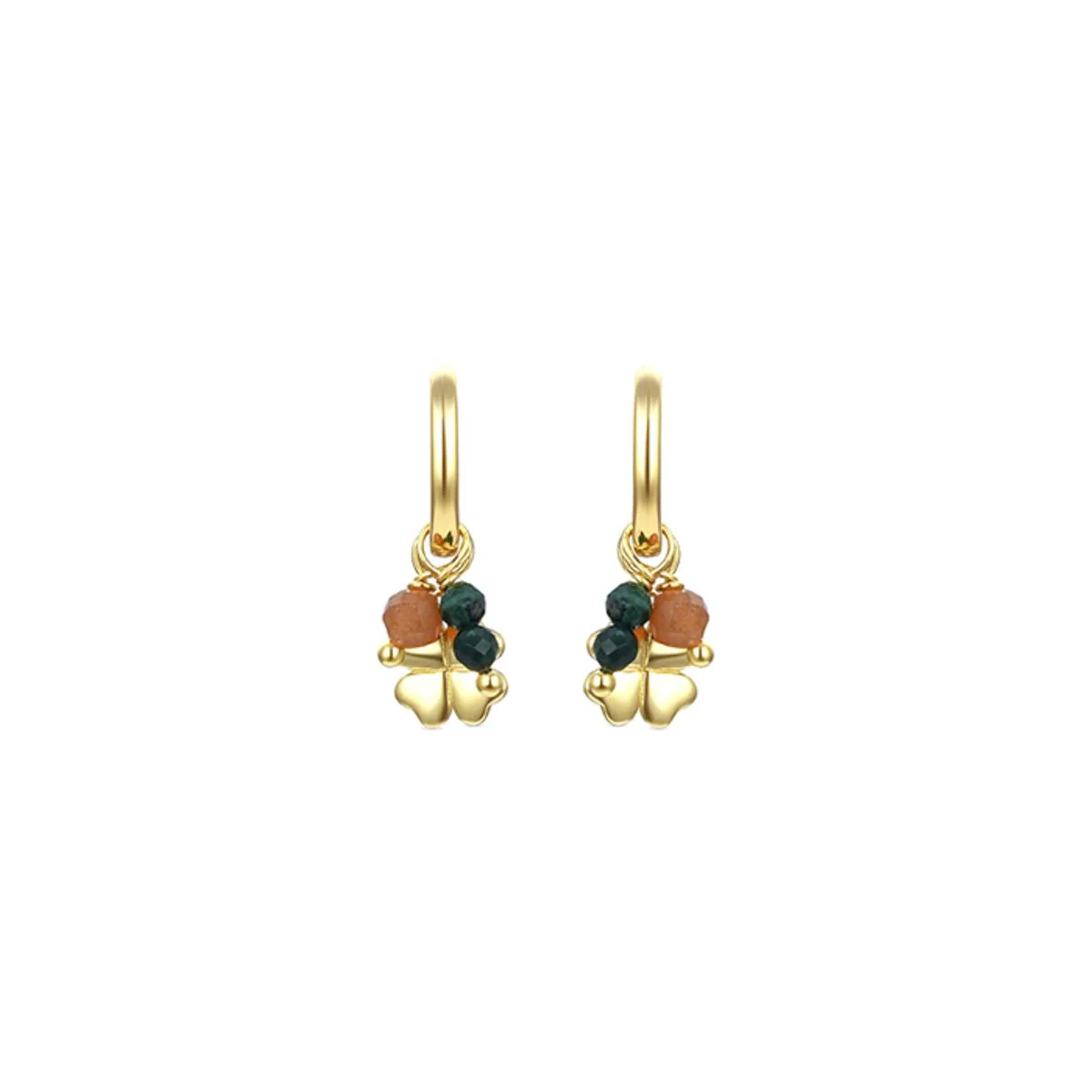 Pendientes Trébol Plata De Ley 925 - Trébol AMARILLO
