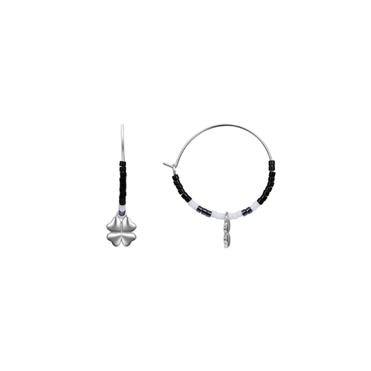 Pendientes Trébol Plata De Ley 925 - Trébol GRIS