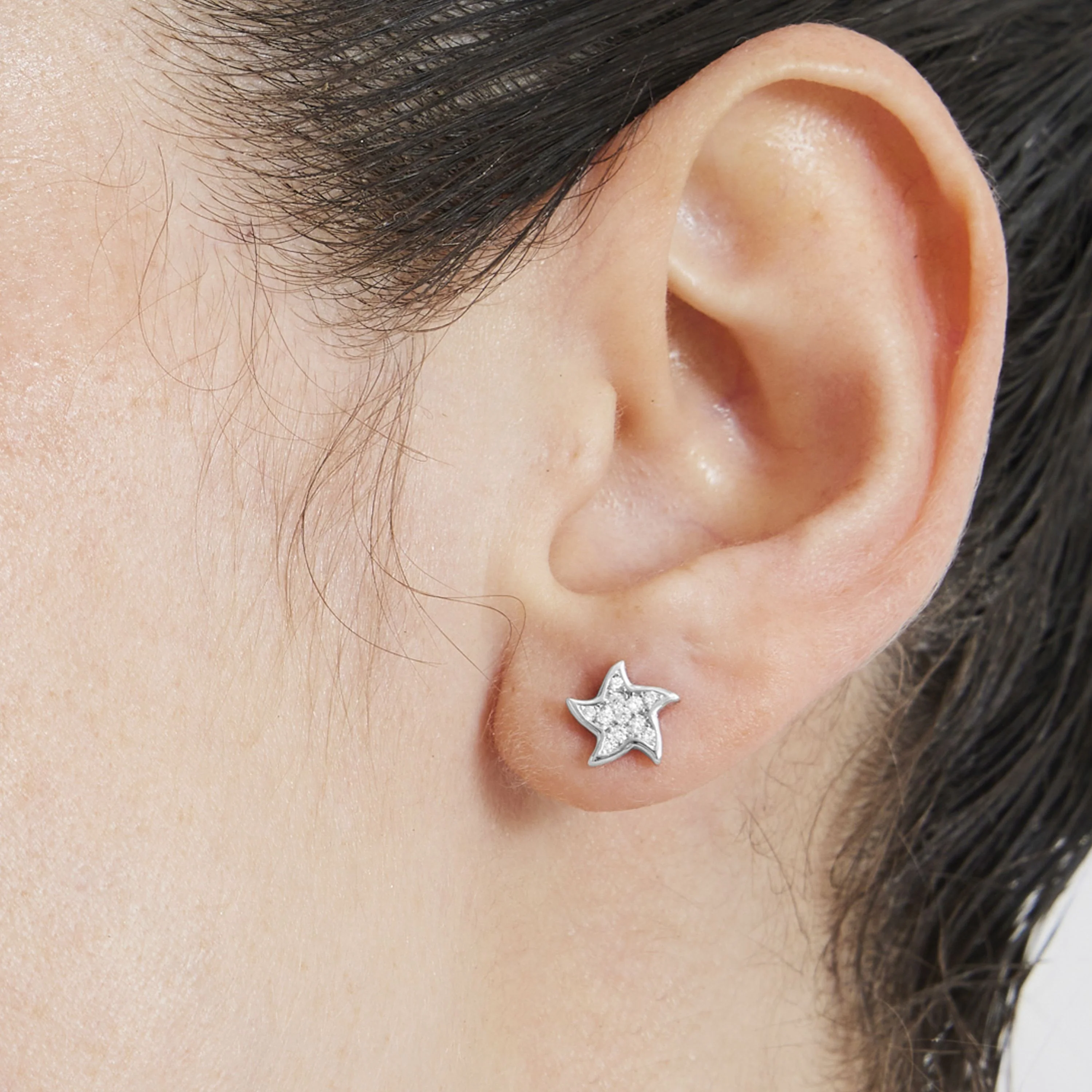 Pendientes de Plata de Ley 925 con Circonita Brillante acabados en rodio - Tsya - Image 3