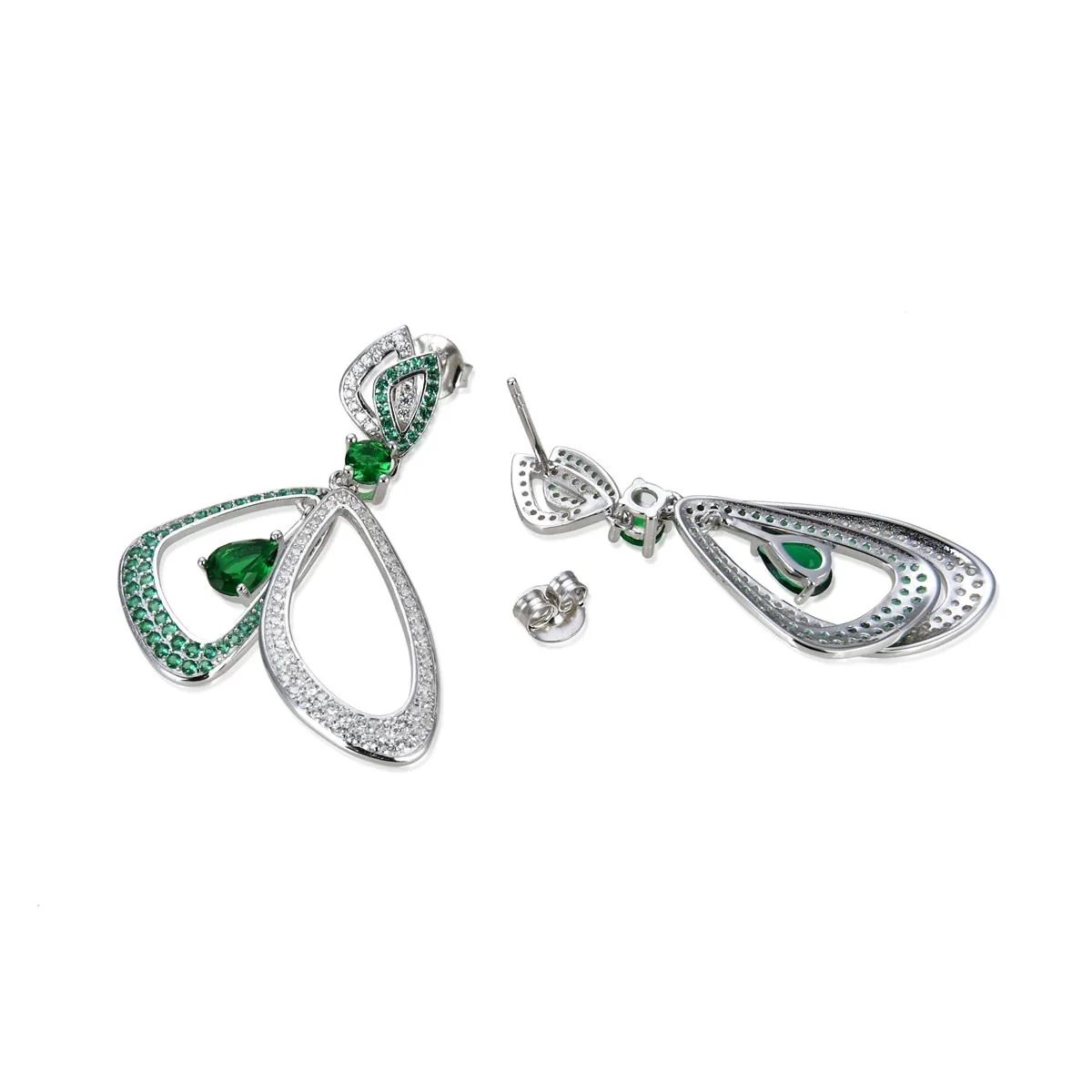 Pendientes Tuxo Plata De Ley 925 - Tuxo VERDE - Image 3