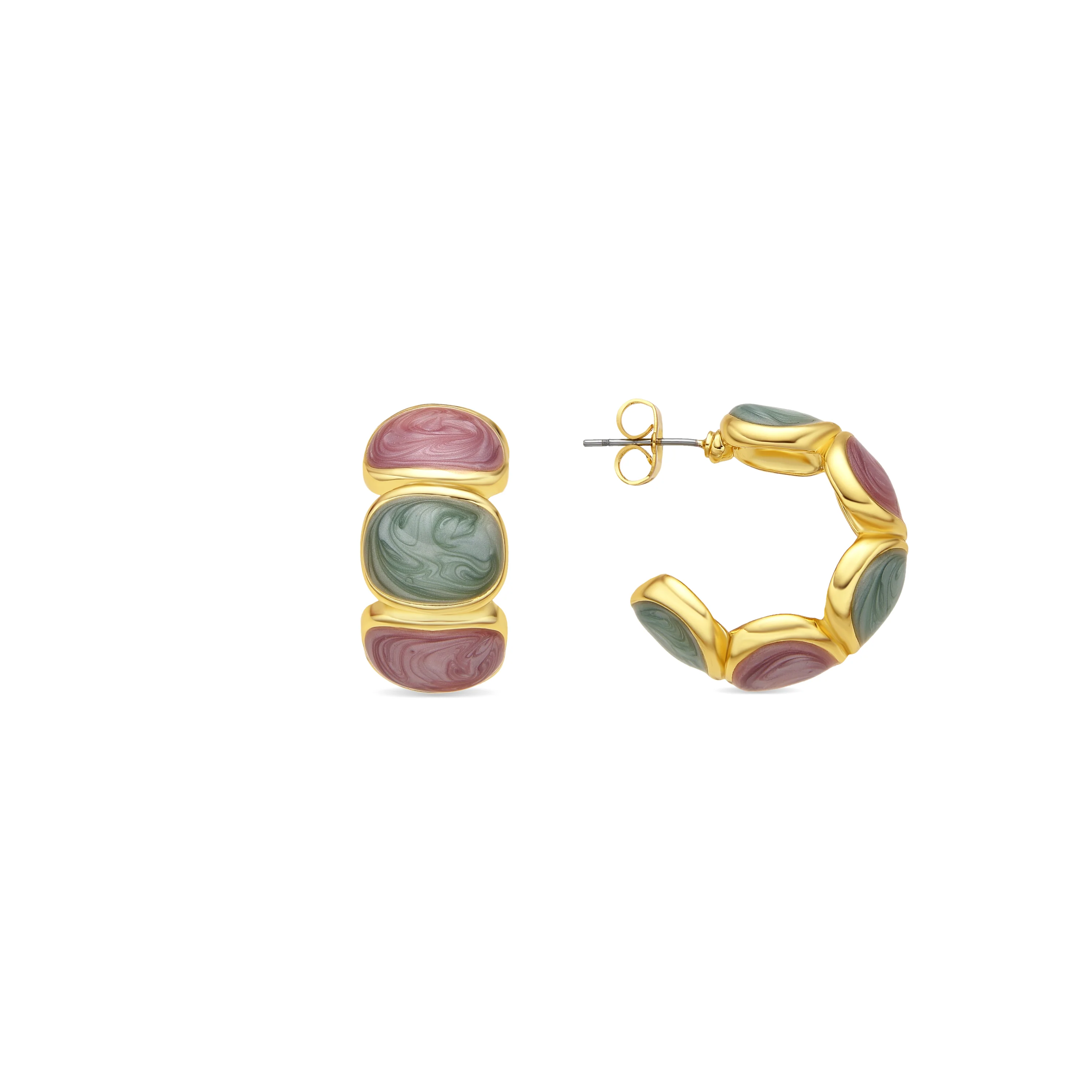 Pendientes Tydra de Lacado Multicolor acabado oro amarillo de 18k