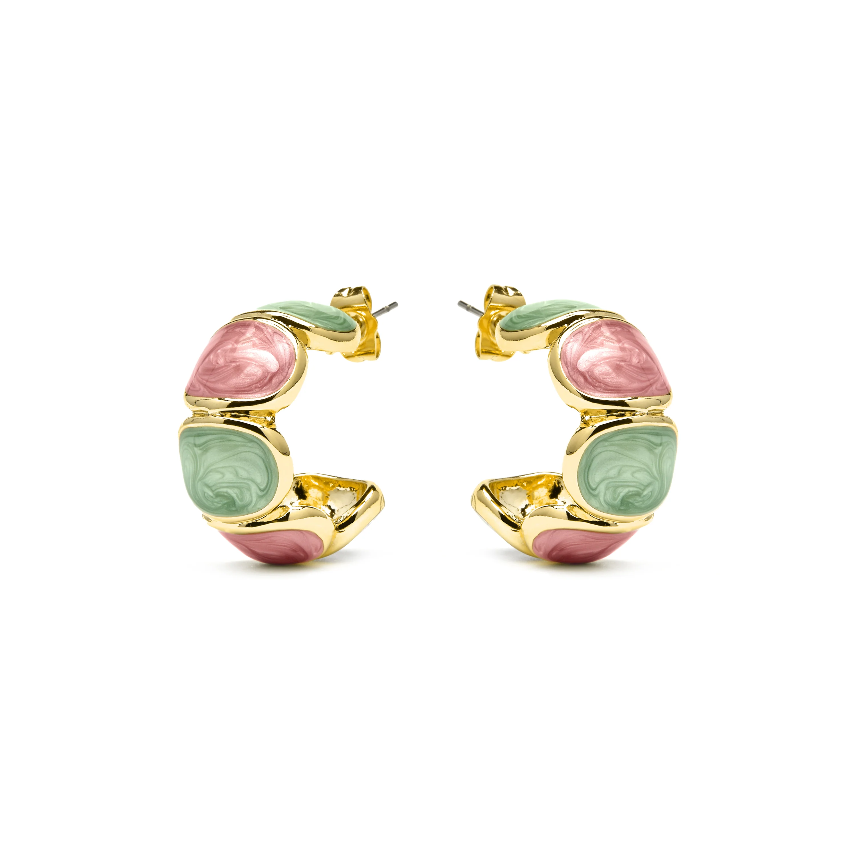 Pendientes Tydra de Lacado Multicolor acabado oro amarillo de 18k - Image 3