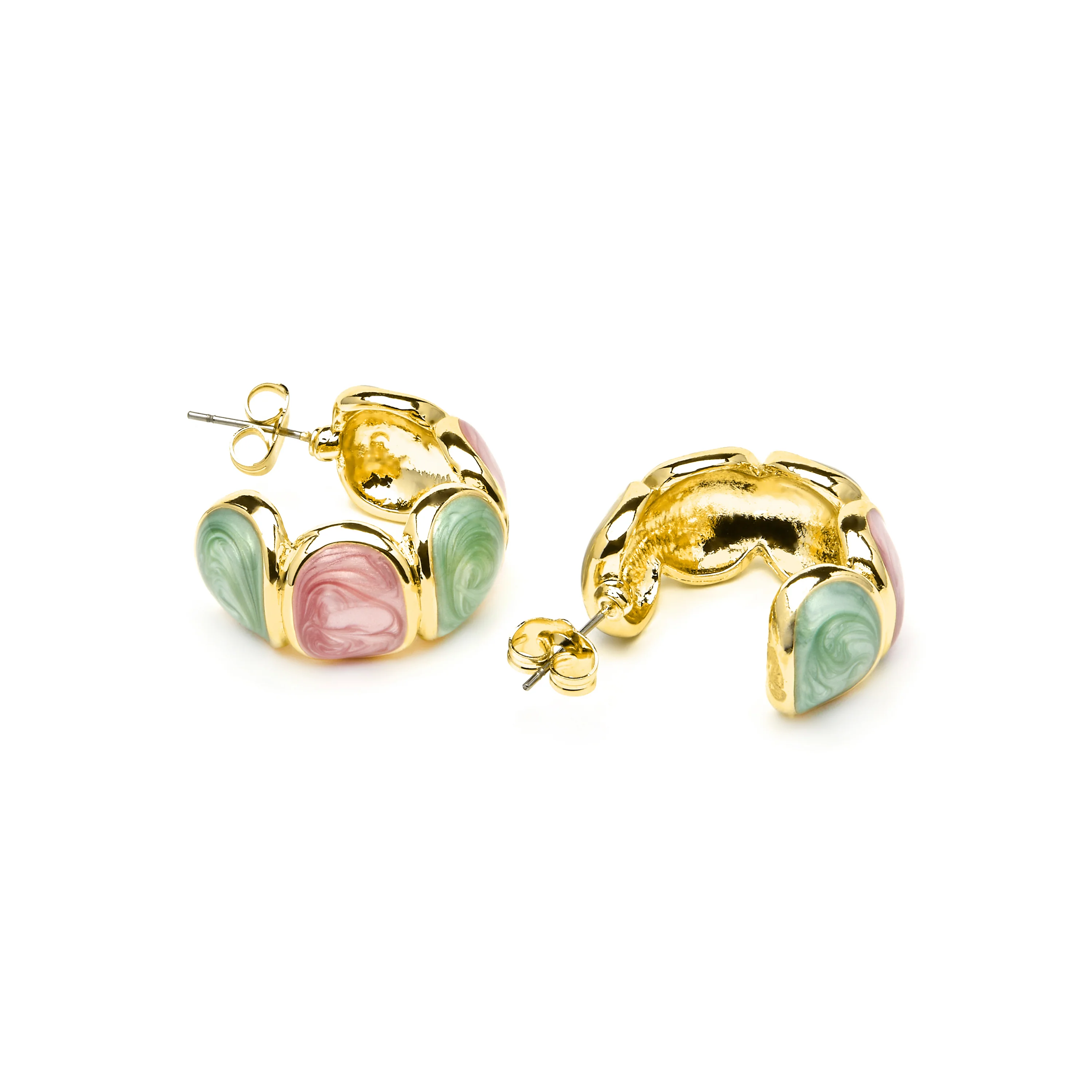 Pendientes Tydra de Lacado Multicolor acabado oro amarillo de 18k - Image 5