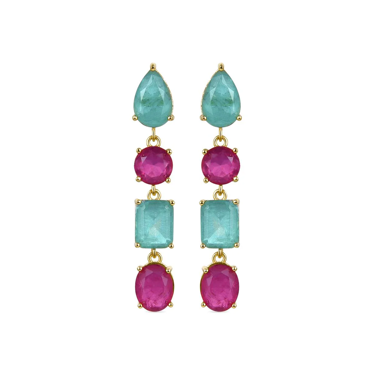 Pendientes Tyfara Plata De Ley 925 - Tyfara MULTICOLOR