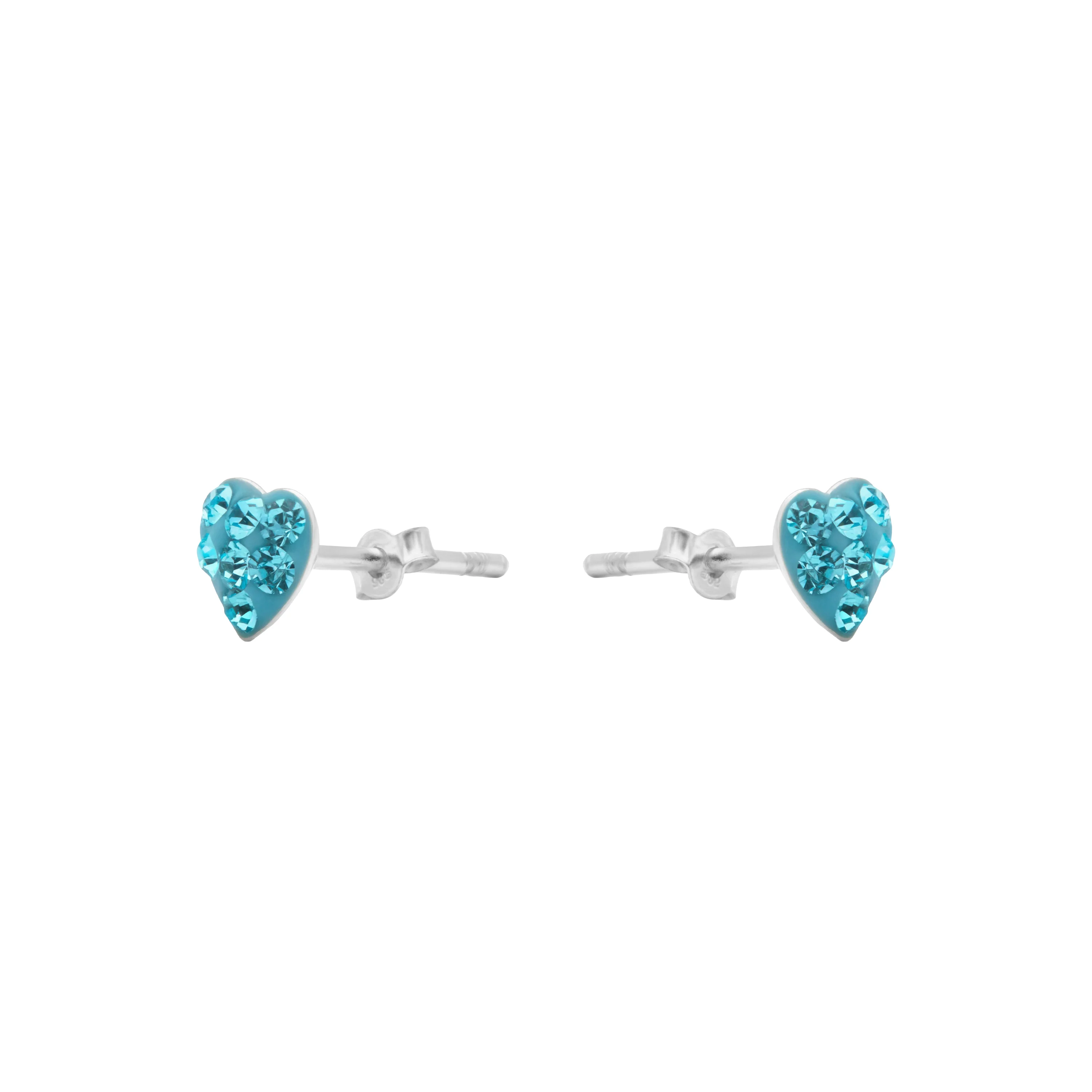 Pendientes de Plata de Ley 925 y Circonita Aguamarina acabado en rodio - Ukzel - Image 2