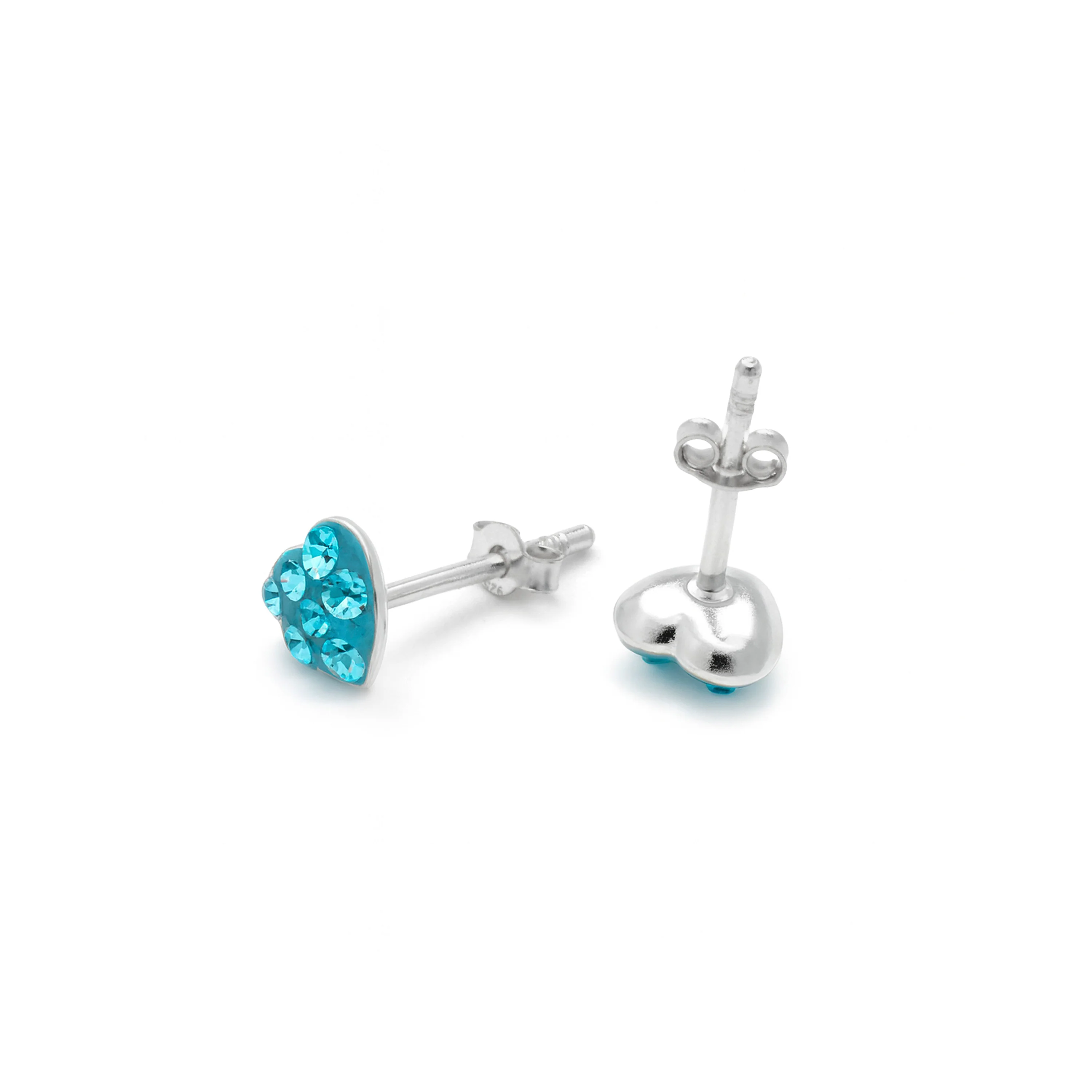 Pendientes de Plata de Ley 925 y Circonita Aguamarina acabado en rodio - Ukzel - Image 3